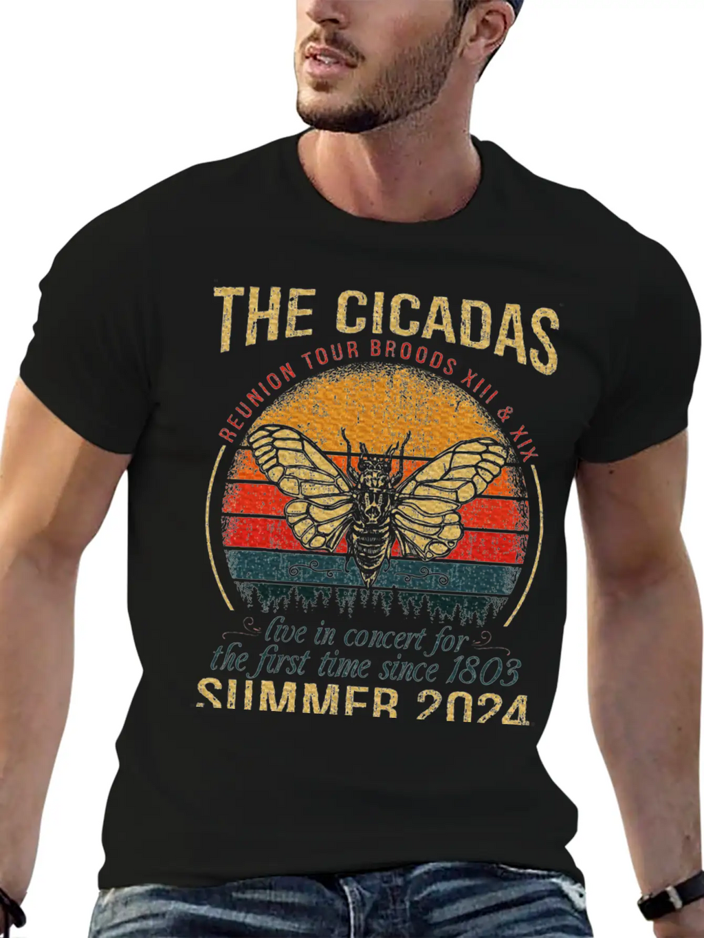 Cicada Brood XIII XIX Summer 2024 Reunion Tour Breathable Soft Cotton T-Shirt – Timeless Casual Look