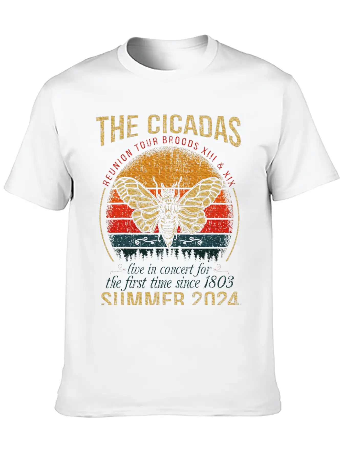 Cicada Brood XIII XIX Summer 2024 Reunion Tour Breathable Soft Cotton T-Shirt – Timeless Casual Look