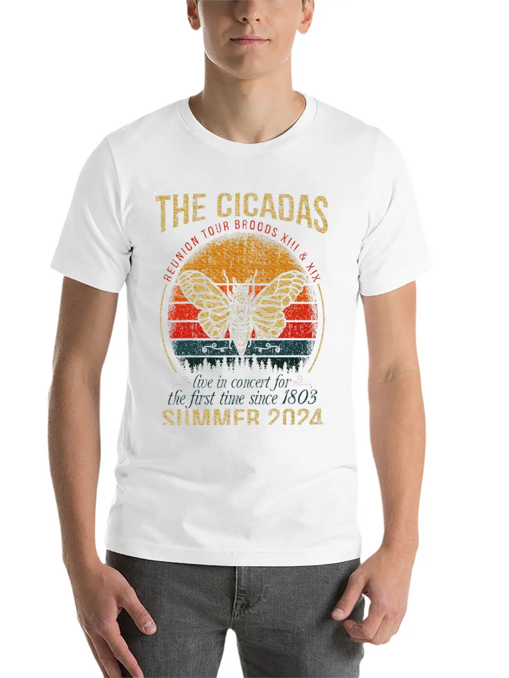 Cicada Brood XIII XIX Summer 2024 Reunion Tour Breathable Soft Cotton T-Shirt – Timeless Casual Look