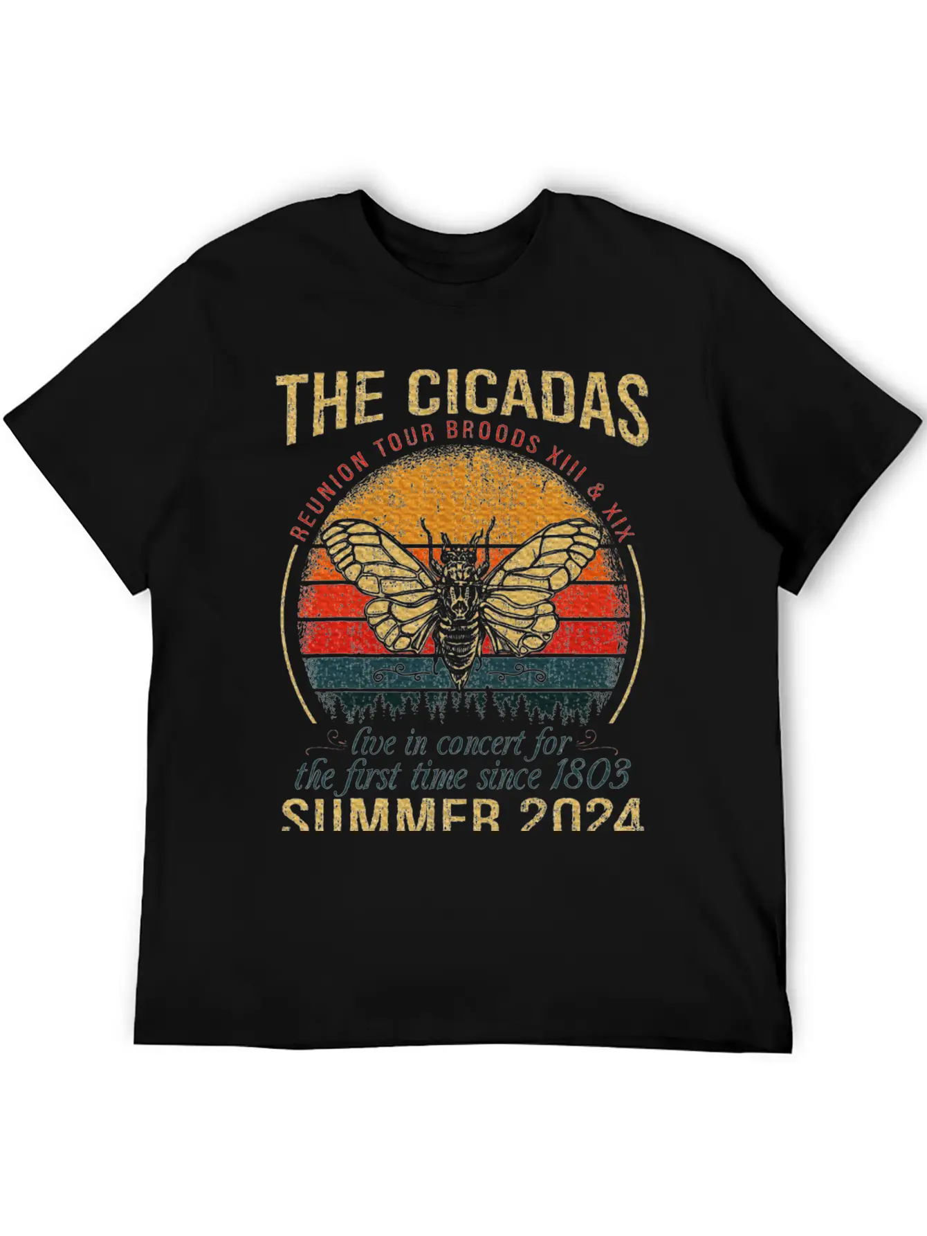 Cicada Brood XIII XIX Summer 2024 Reunion Tour Breathable Soft Cotton T-Shirt – Timeless Casual Look