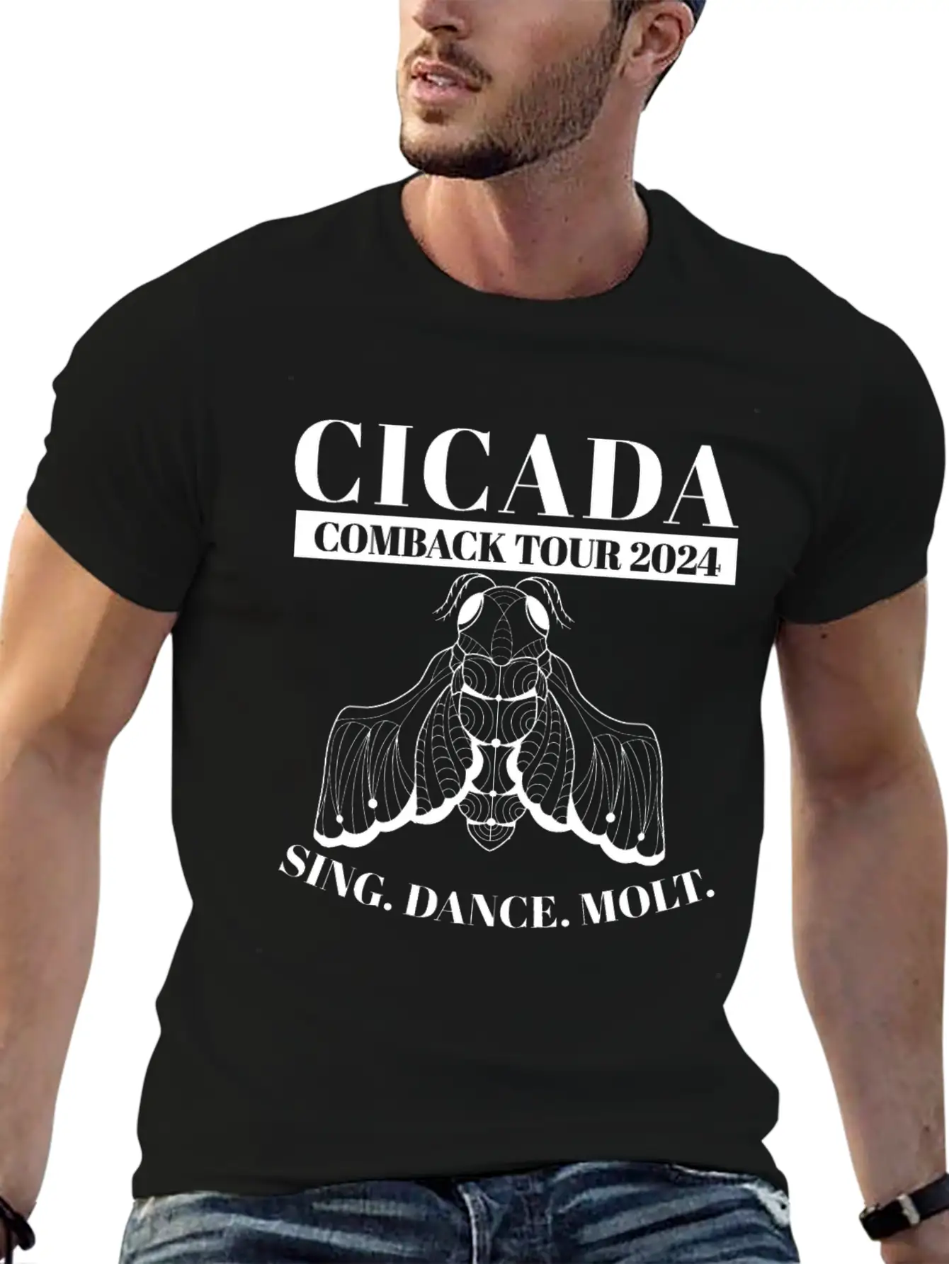 Cicada Comeback Tour 2024 Cicada Brood Swarm Unisex Short Sleeve Soft Cotton T-Shirt – Casual Everyday Wear