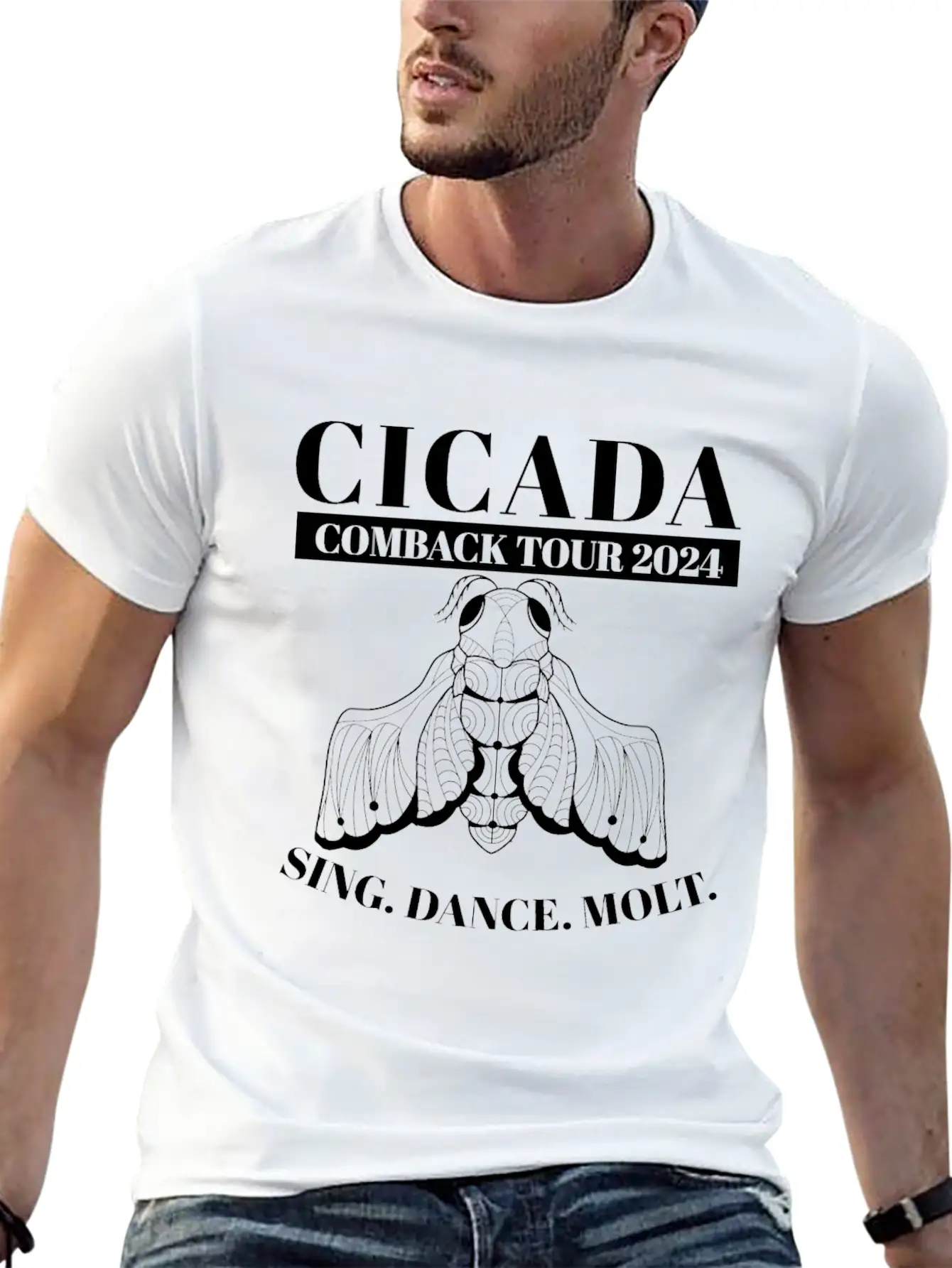 Cicada Comeback Tour 2024 Cicada Brood Swarm Unisex Short Sleeve Soft Cotton T-Shirt – Casual Everyday Wear