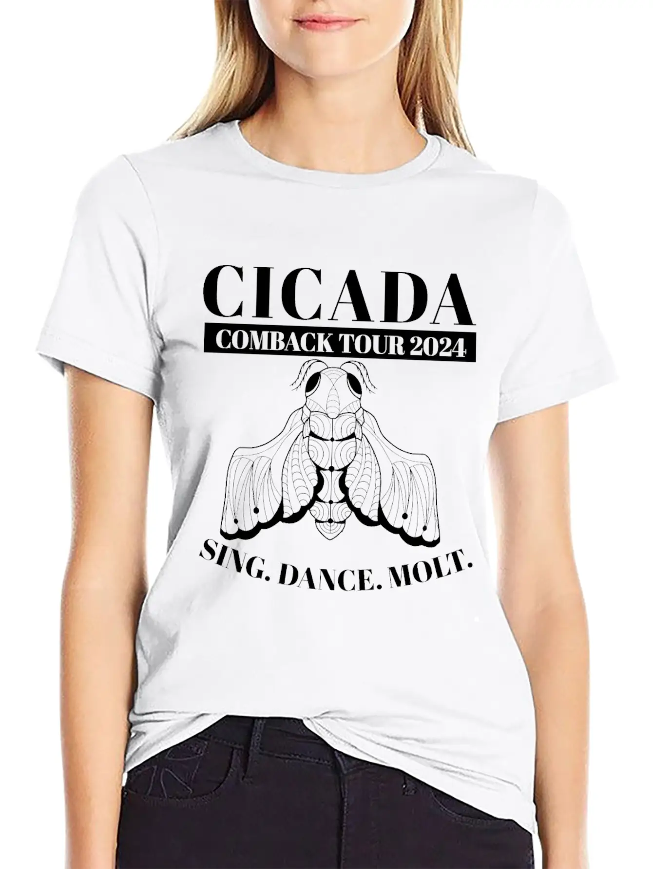 Cicada Comeback Tour 2024 Cicada Brood Swarm Unisex Short Sleeve Soft Cotton T-Shirt – Casual Everyday Wear