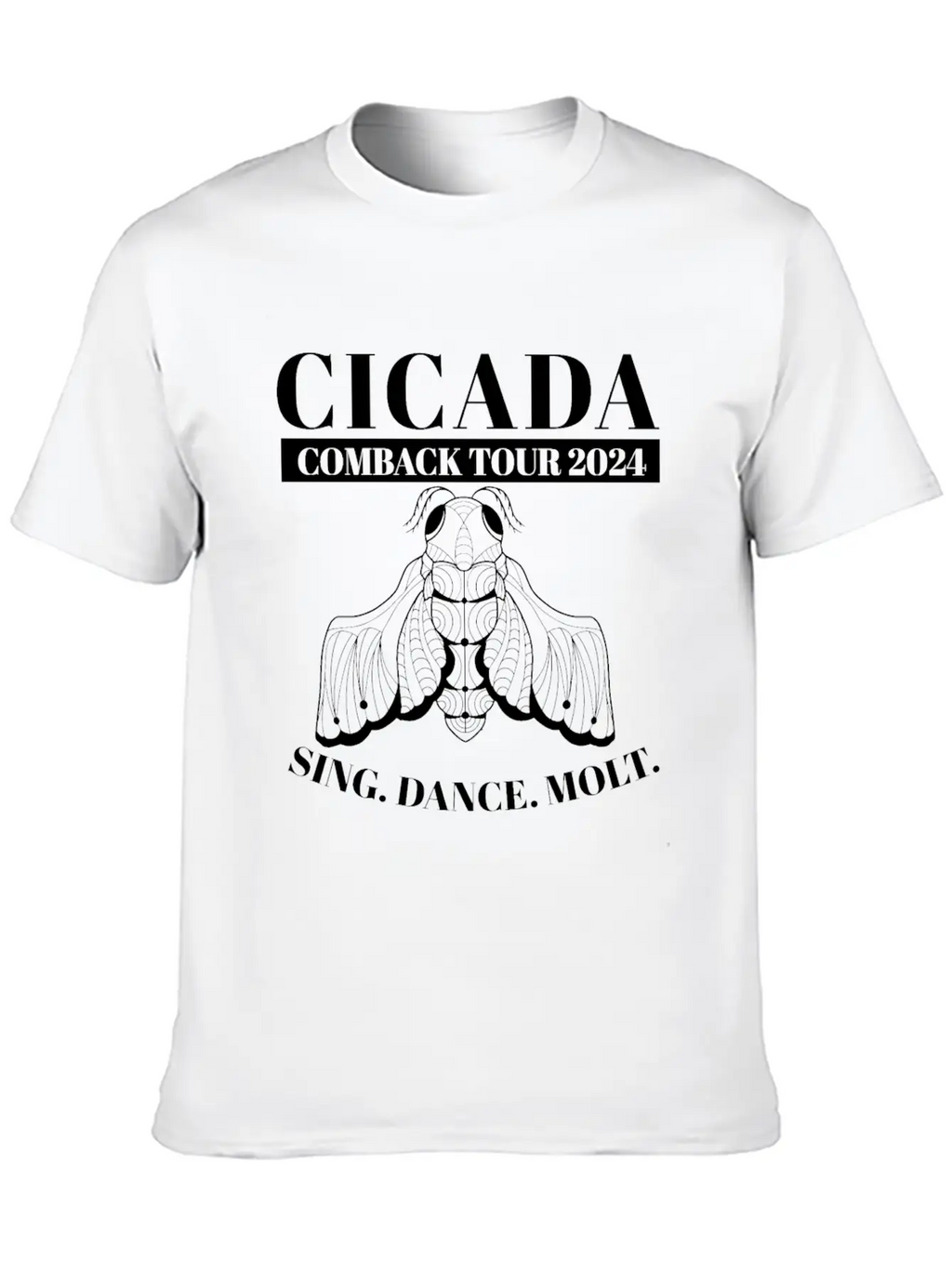 Cicada Comeback Tour 2024 Cicada Brood Swarm Unisex Short Sleeve Soft Cotton T-Shirt – Casual Everyday Wear