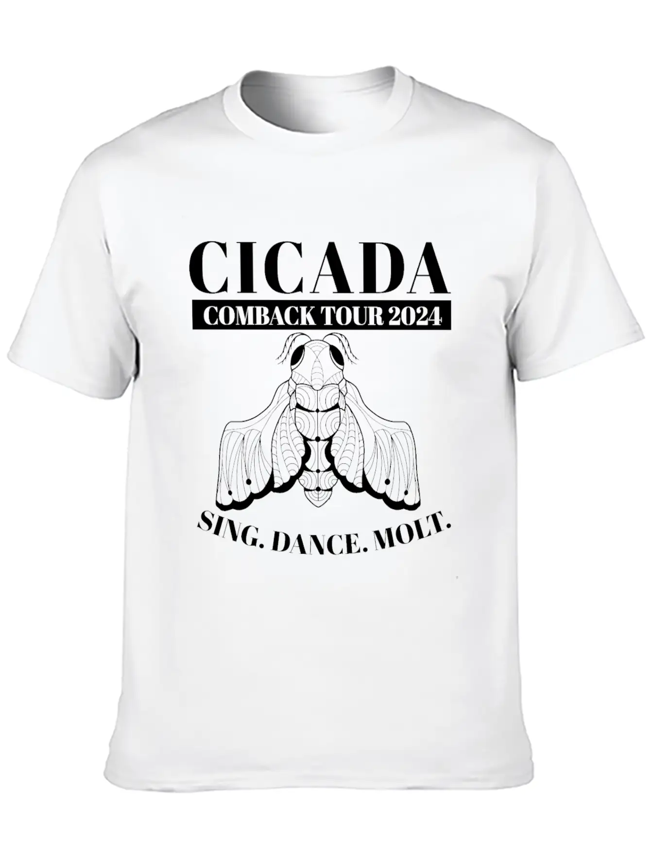 Cicada Comeback Tour 2024 Cicada Brood Swarm Unisex Short Sleeve Soft Cotton T-Shirt – Casual Everyday Wear