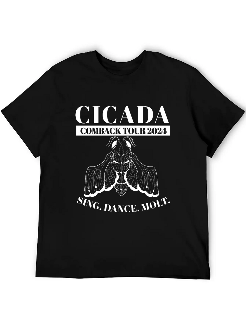 Cicada Comeback Tour 2024 Cicada Brood Swarm Unisex Short Sleeve Soft Cotton T-Shirt – Casual Everyday Wear