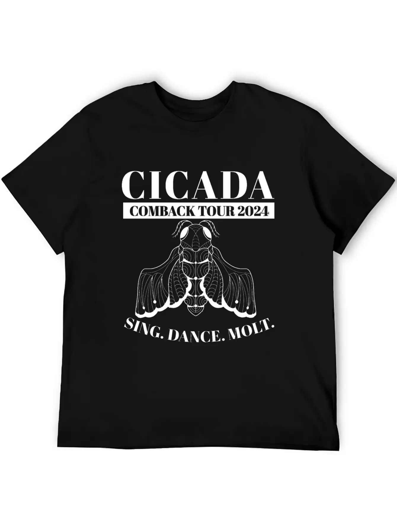 Cicada Comeback Tour 2024 Cicada Brood Swarm Unisex Short Sleeve Soft Cotton T-Shirt – Casual Everyday Wear