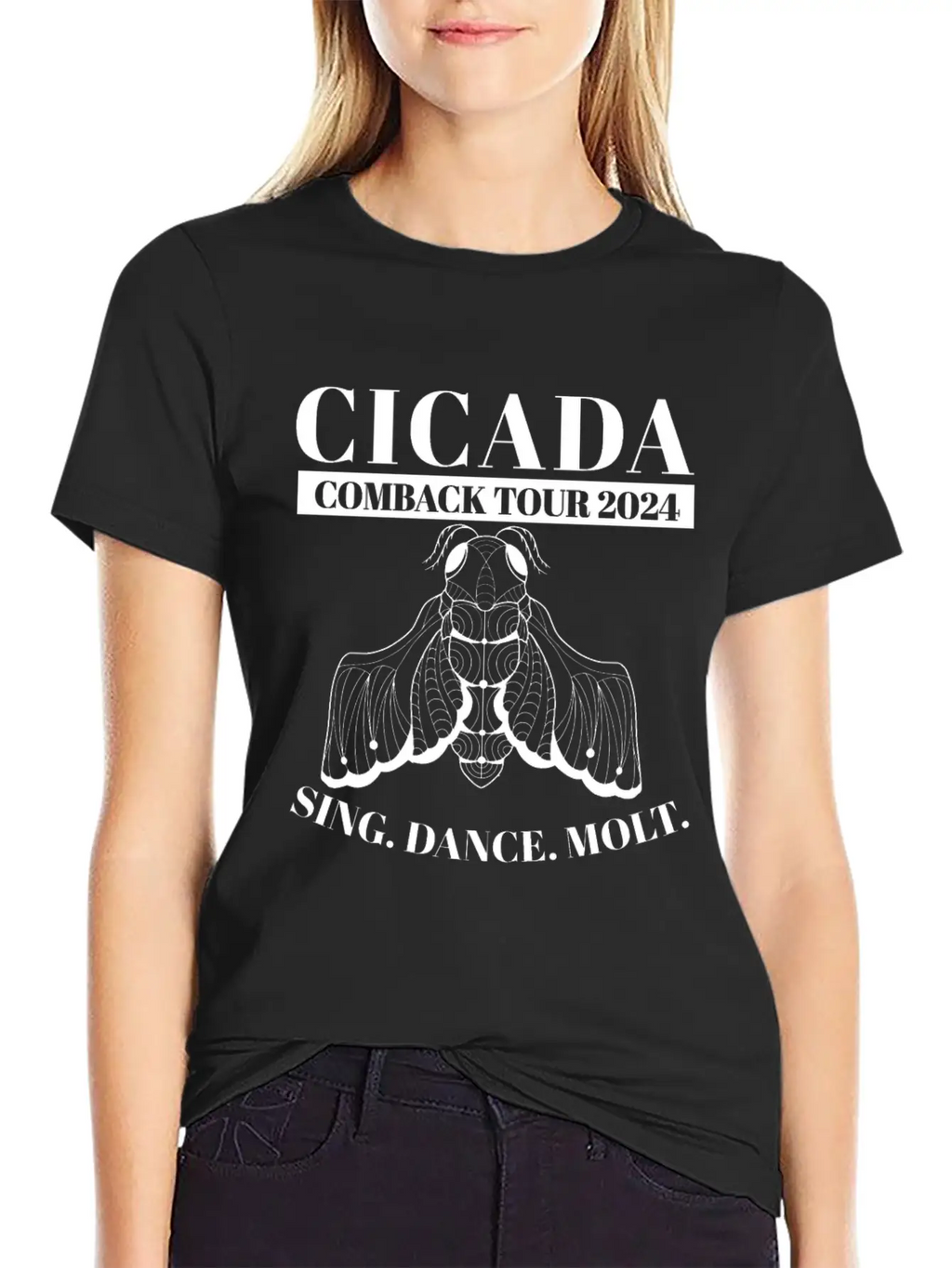 Cicada Comeback Tour 2024 Cicada Brood Swarm Unisex Short Sleeve Soft Cotton T-Shirt – Casual Everyday Wear