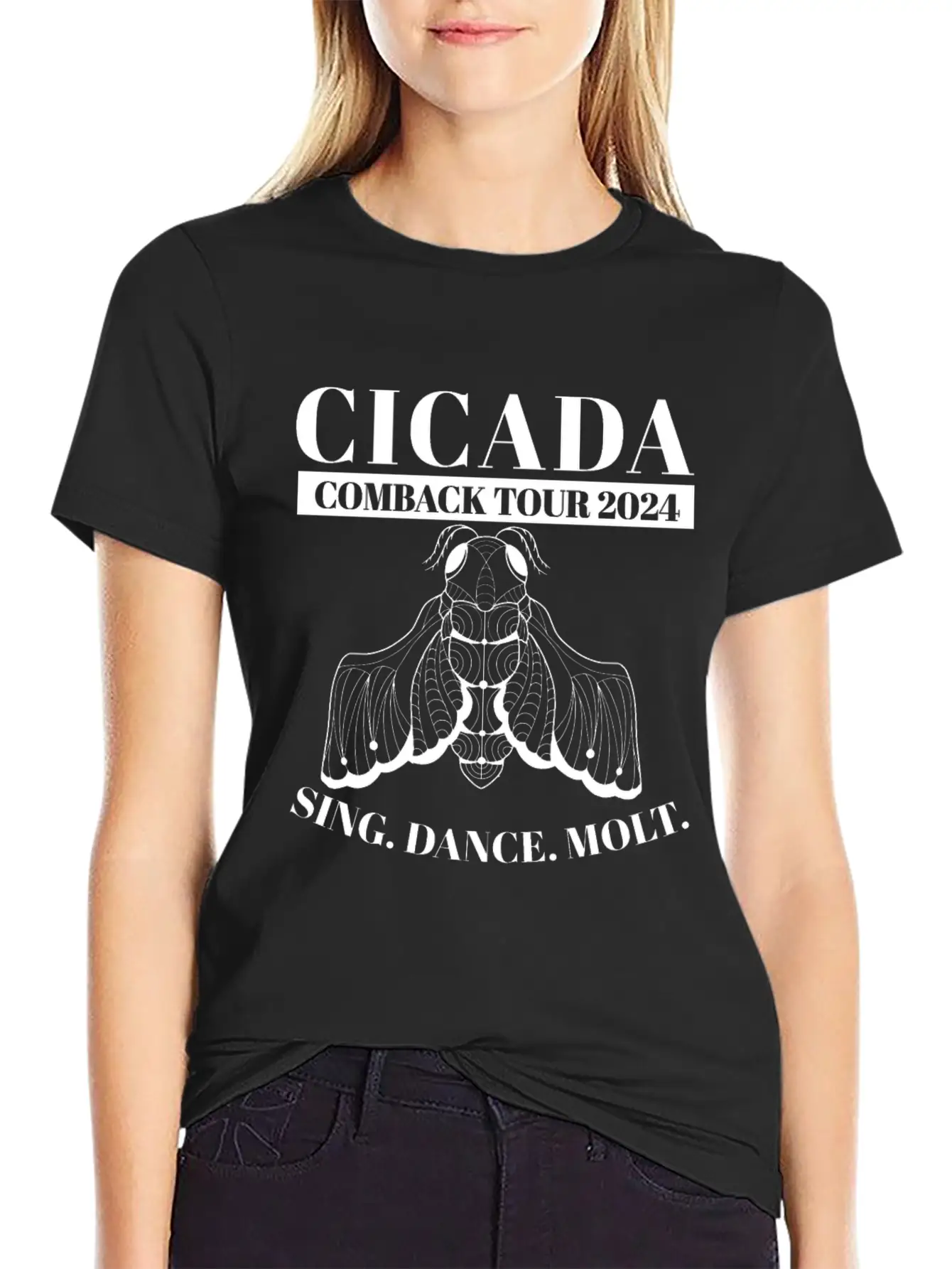 Cicada Comeback Tour 2024 Cicada Brood Swarm Unisex Short Sleeve Soft Cotton T-Shirt – Casual Everyday Wear