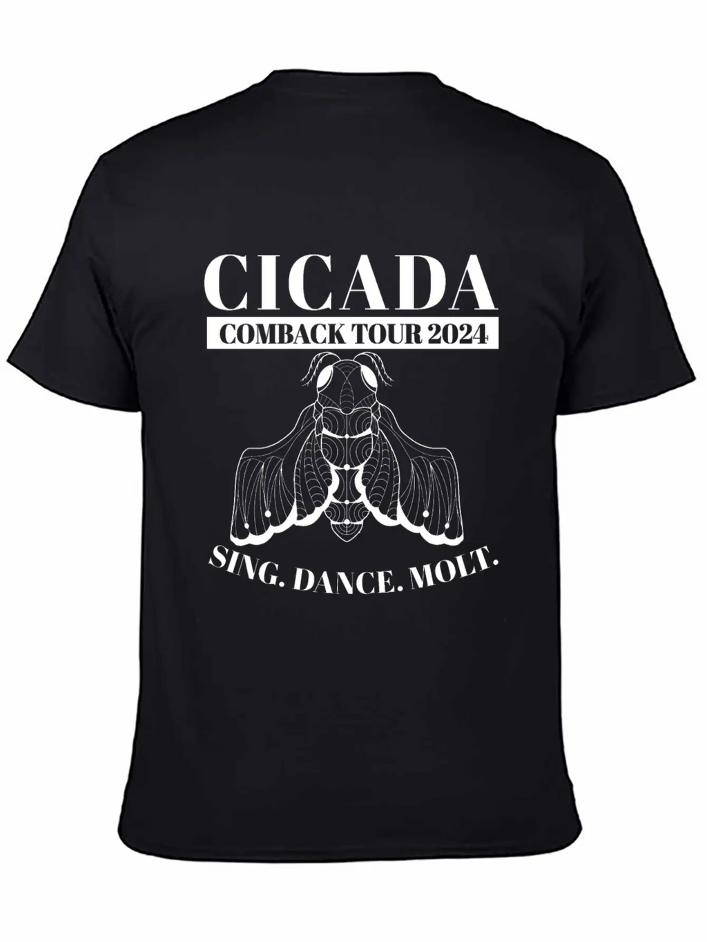 Cicada Comeback Tour 2024 Cicada Brood Swarm Unisex Short Sleeve Soft Cotton T-Shirt – Casual Everyday Wear