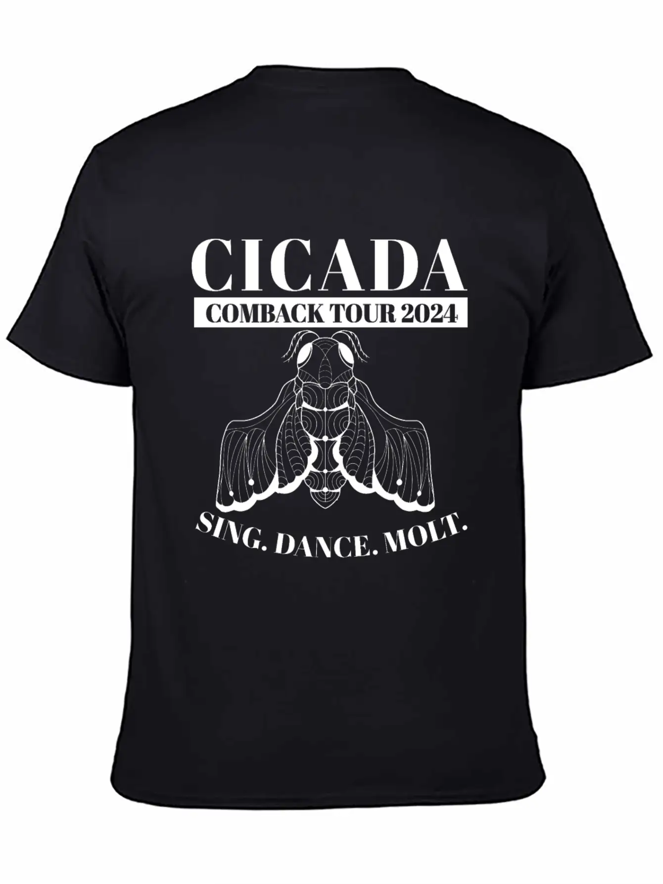 Cicada Comeback Tour 2024 Cicada Brood Swarm Unisex Short Sleeve Soft Cotton T-Shirt – Casual Everyday Wear