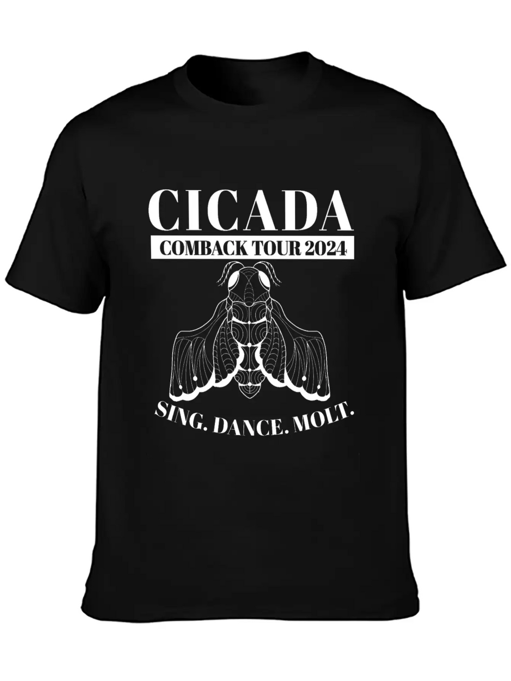 Cicada Comeback Tour 2024 Cicada Brood Swarm Unisex Short Sleeve Soft Cotton T-Shirt – Casual Everyday Wear