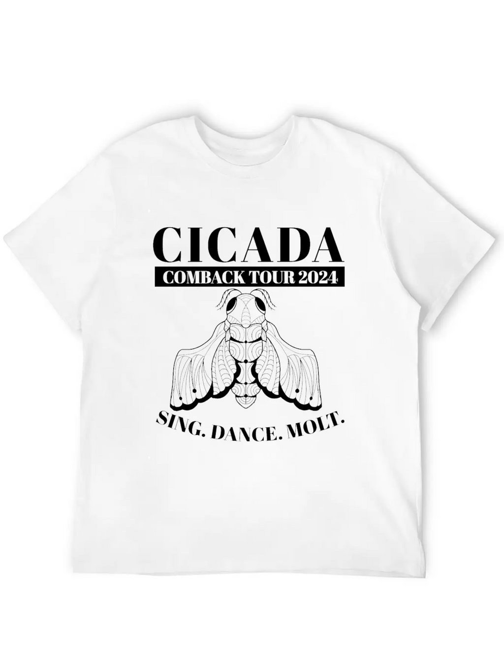 Cicada Comeback Tour 2024 Cicada Brood Swarm Unisex Short Sleeve Soft Cotton T-Shirt – Casual Everyday Wear