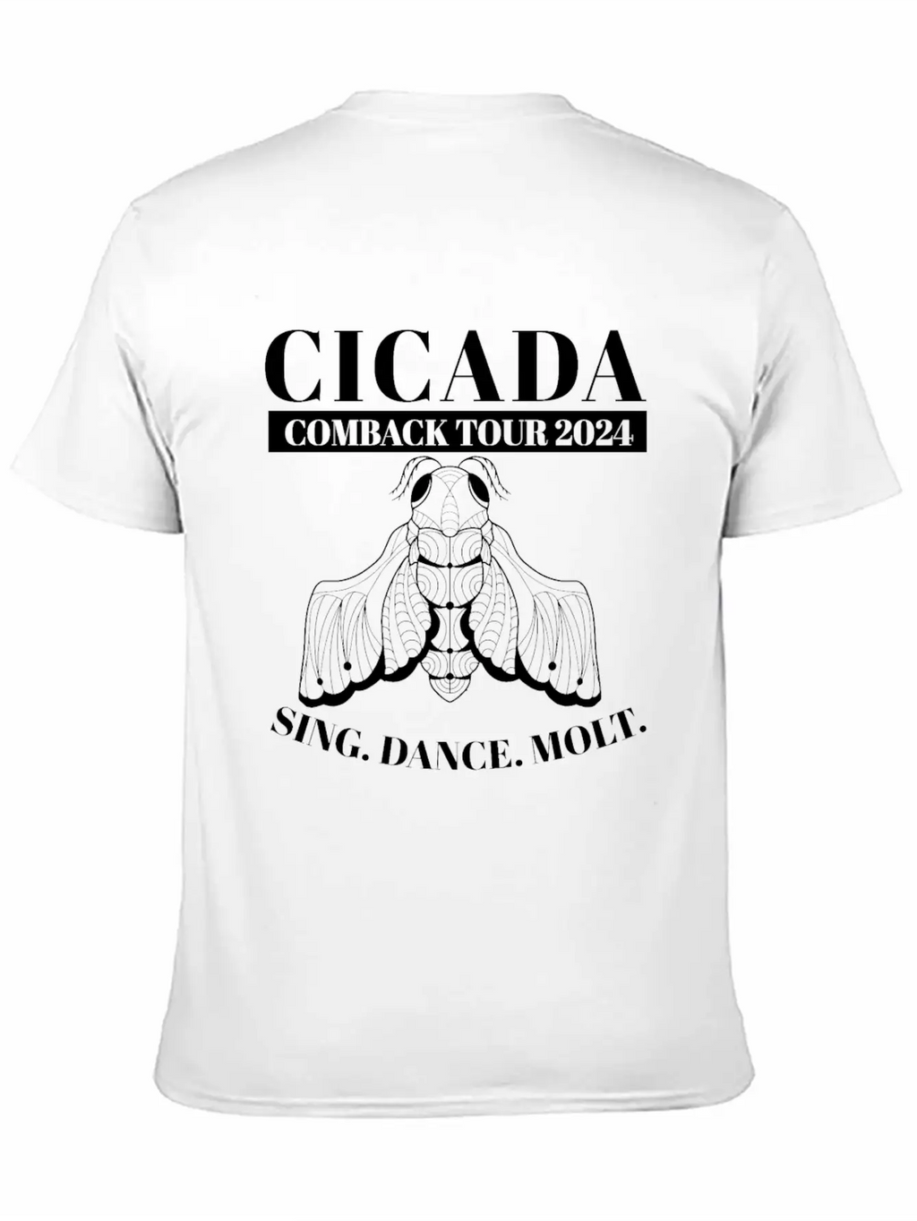 Cicada Comeback Tour 2024 Cicada Brood Swarm Unisex Short Sleeve Soft Cotton T-Shirt – Casual Everyday Wear