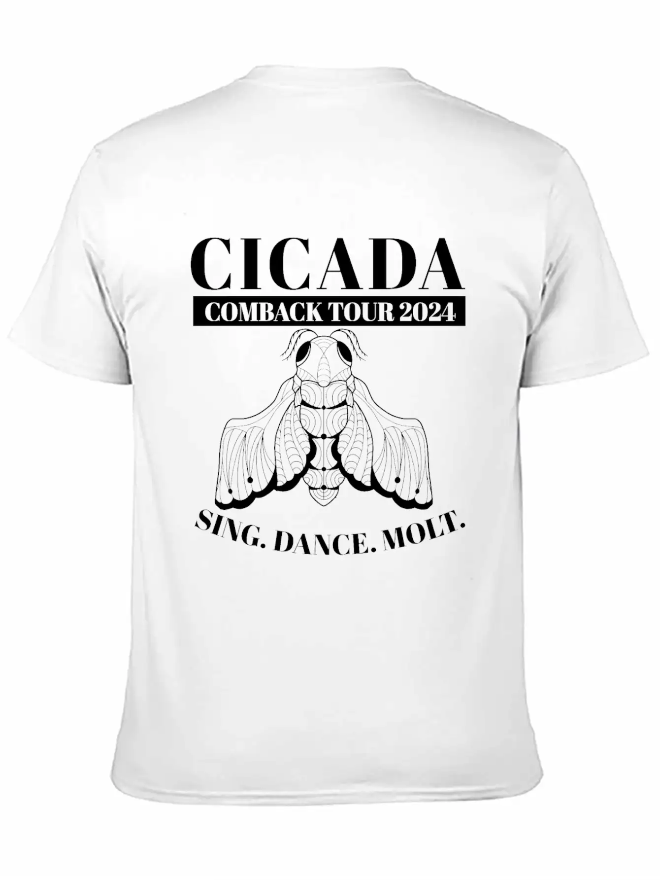 Cicada Comeback Tour 2024 Cicada Brood Swarm Unisex Short Sleeve Soft Cotton T-Shirt – Casual Everyday Wear