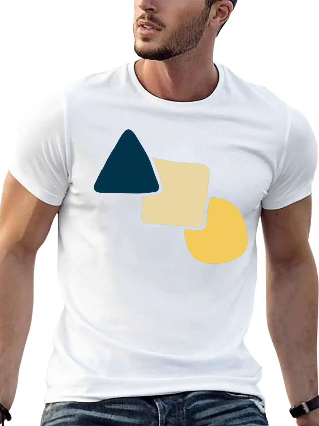 Circle Triangle And Square Abstract Unisex Casual T-Shirt – Clean Design For Daily Comfort