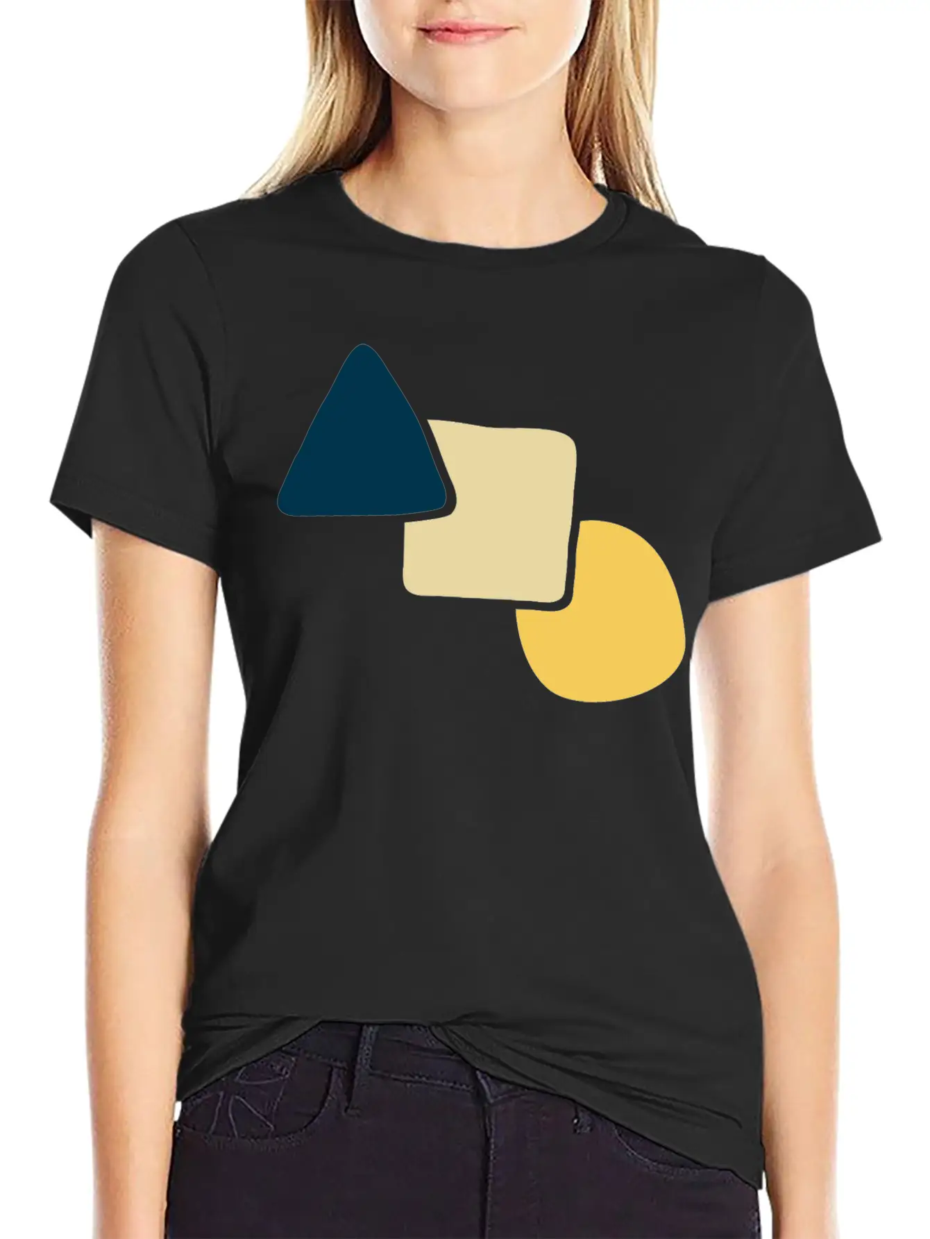 Circle Triangle And Square Abstract Unisex Casual T-Shirt – Clean Design For Daily Comfort