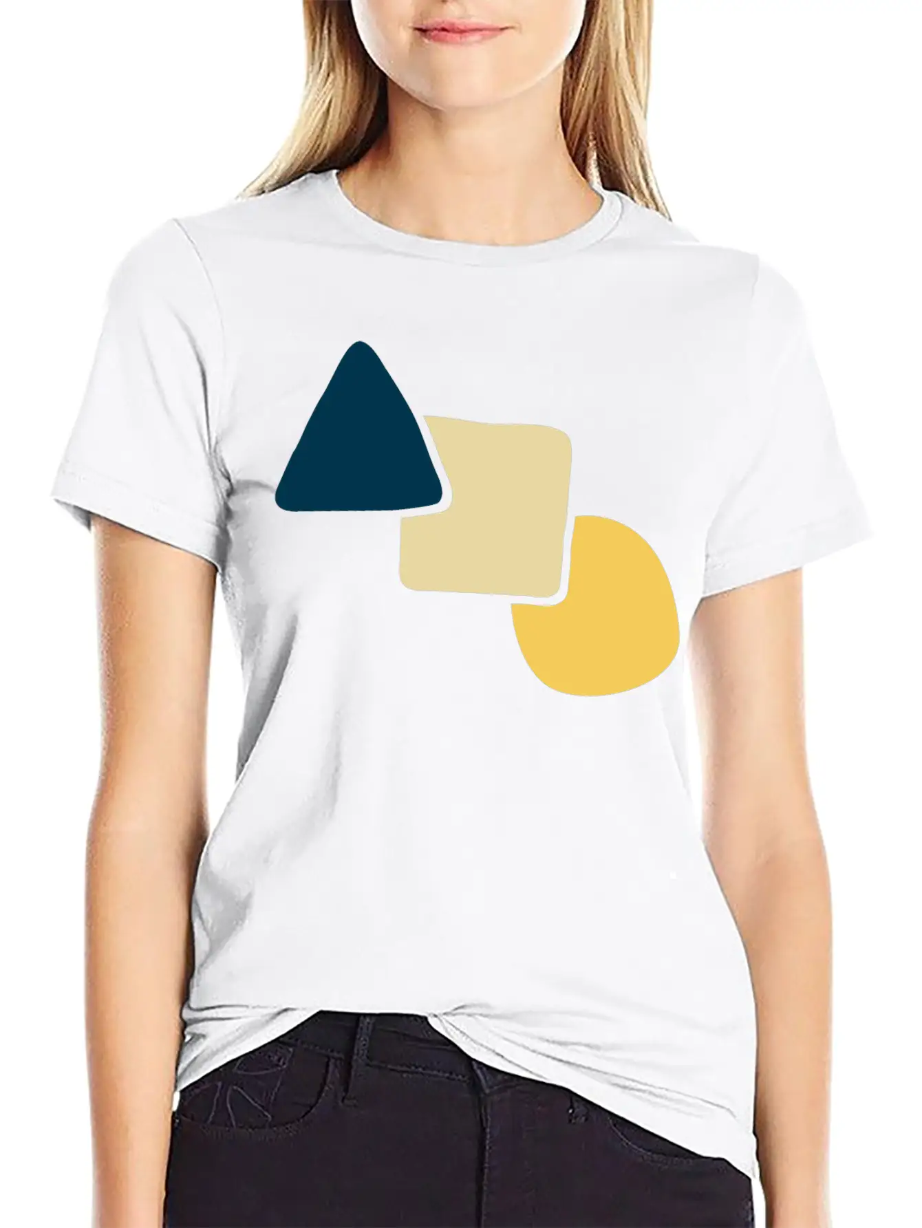 Circle Triangle And Square Abstract Unisex Casual T-Shirt – Clean Design For Daily Comfort