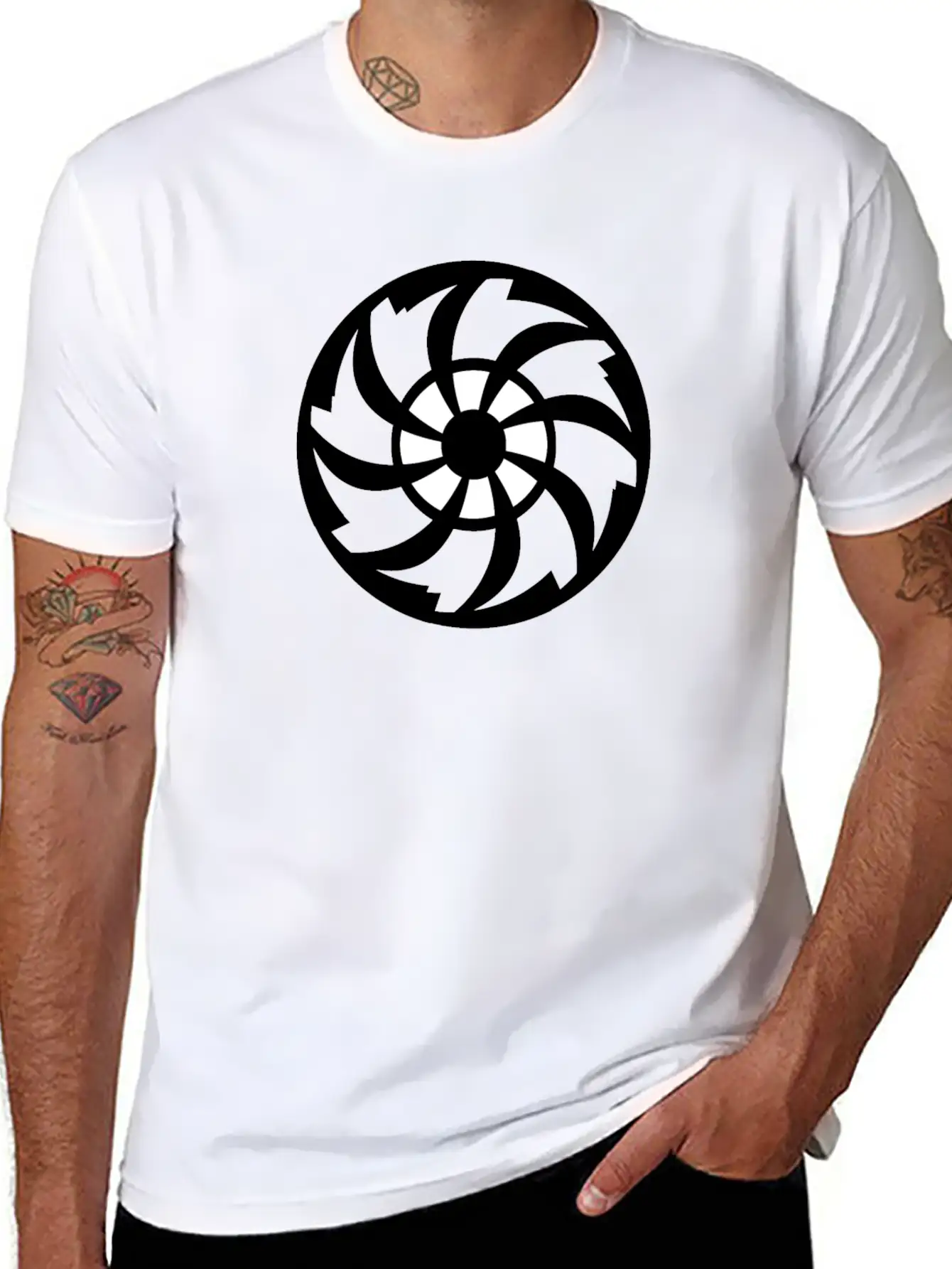 CIRCLE WITH SWIRL INSIDE Unisex Casual T-Shirt – Clean Design For Daily Comfort