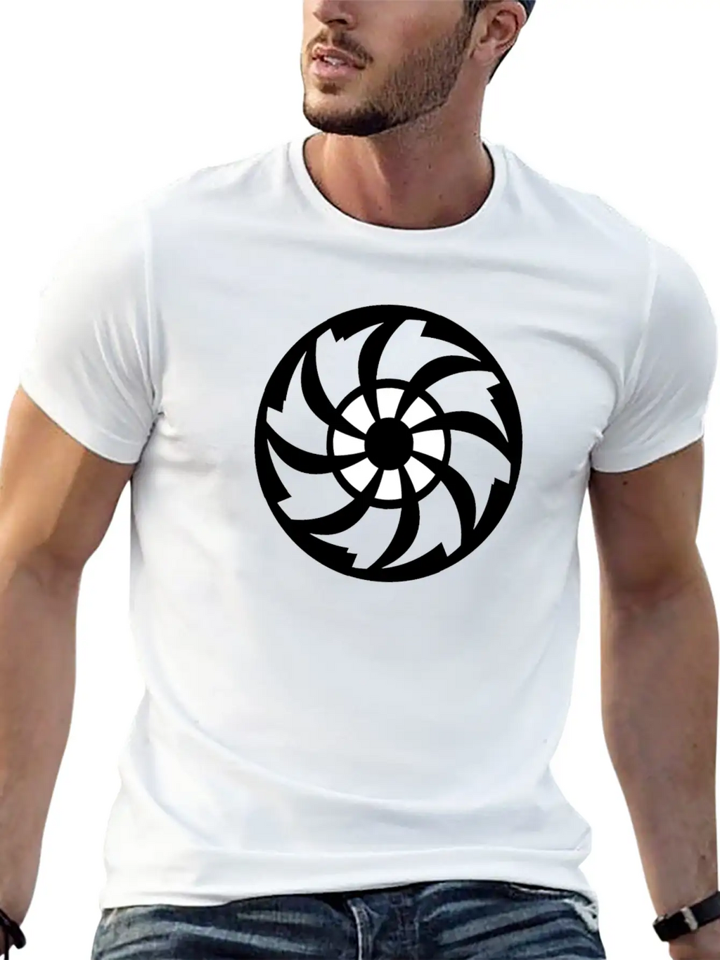 CIRCLE WITH SWIRL INSIDE Unisex Casual T-Shirt – Clean Design For Daily Comfort