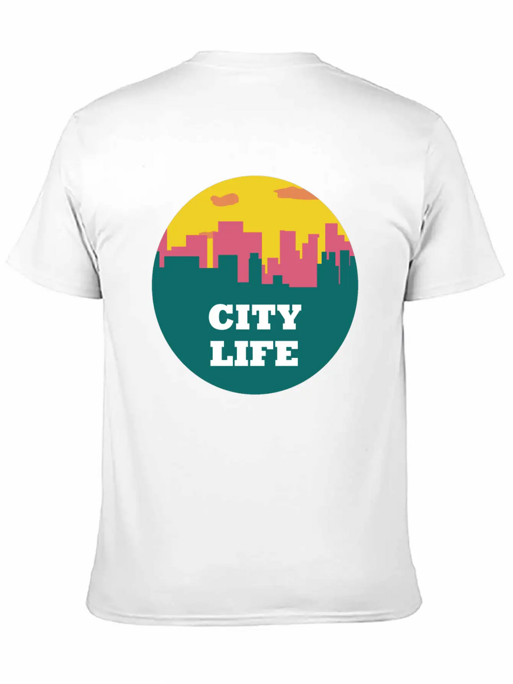 City Life - Urban Skyline At Sunset Unisex Casual T-Shirt – Clean Design For Daily Comfort