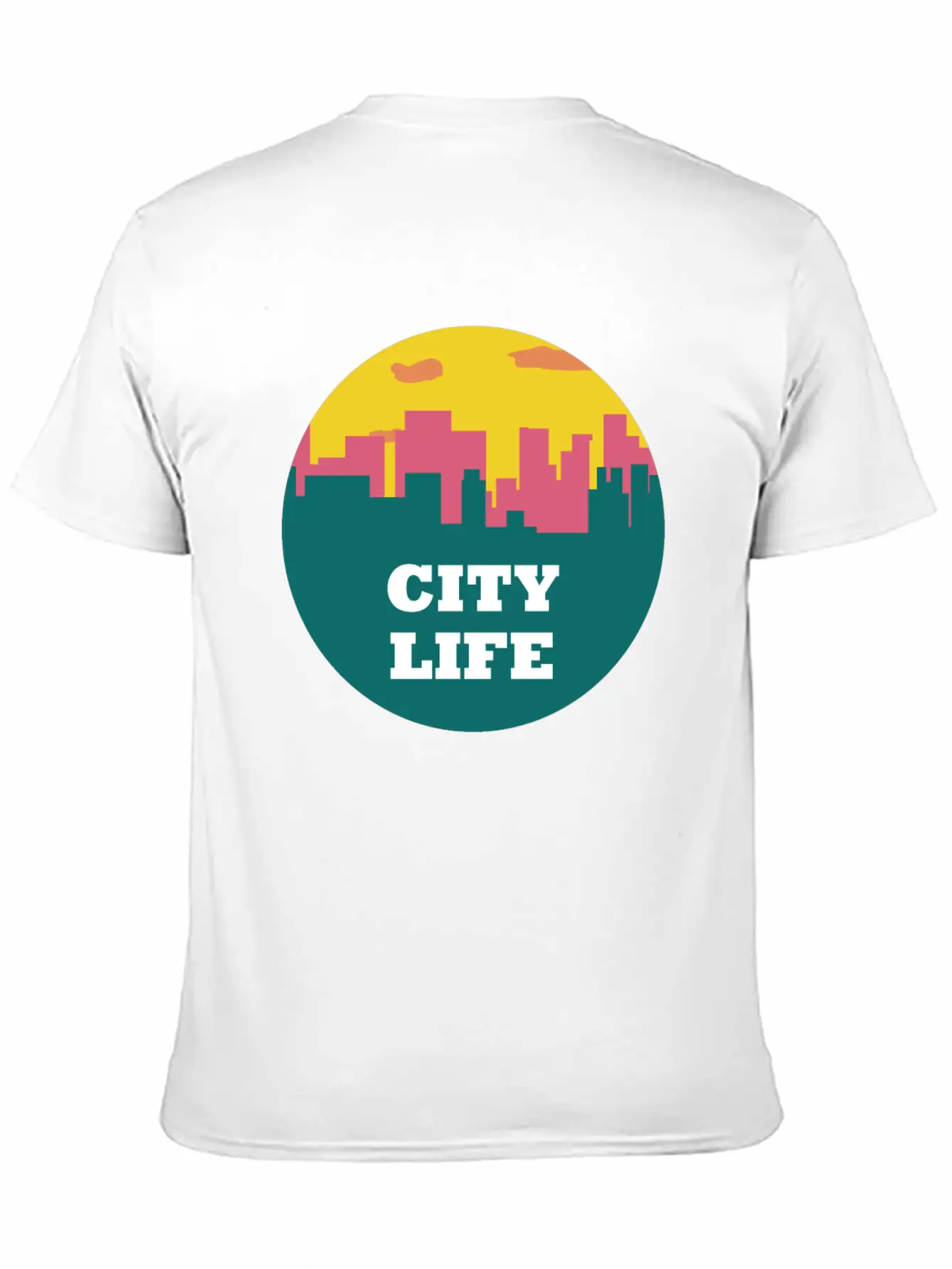 City Life - Urban Skyline At Sunset Unisex Casual T-Shirt – Clean Design For Daily Comfort