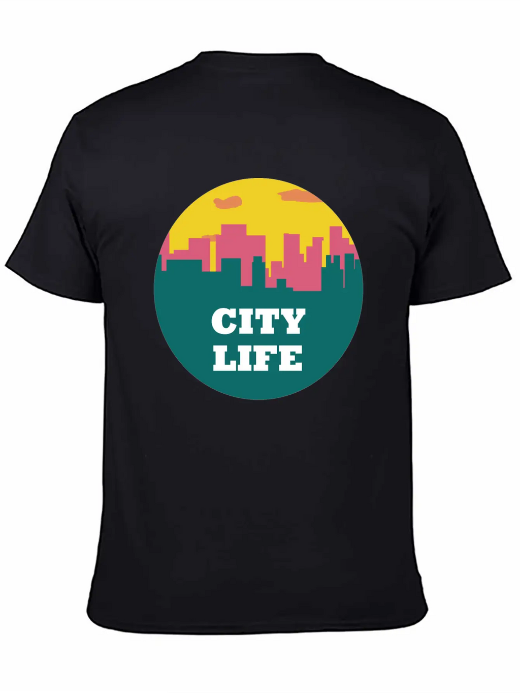 City Life - Urban Skyline At Sunset Unisex Casual T-Shirt – Clean Design For Daily Comfort