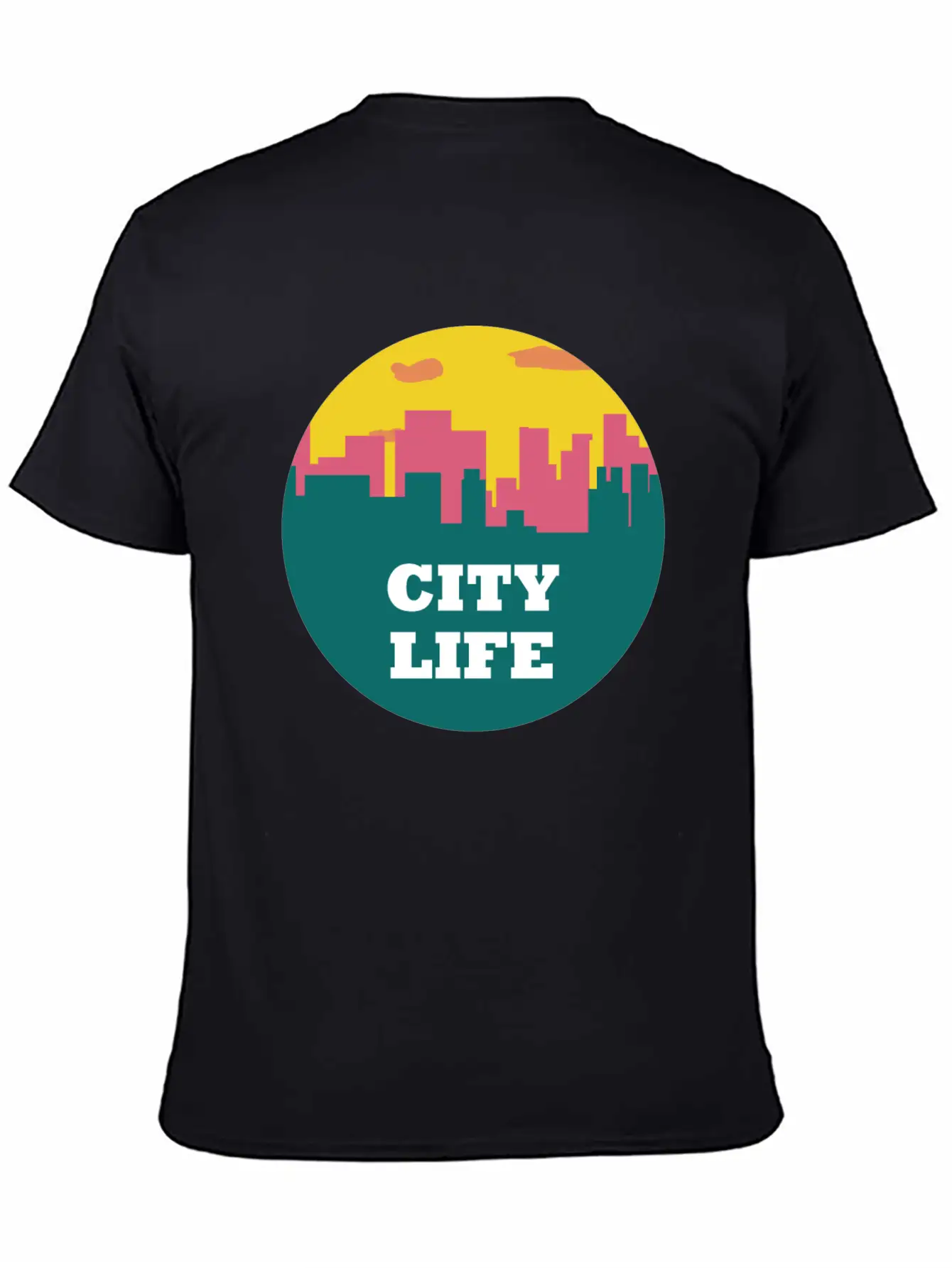 City Life - Urban Skyline At Sunset Unisex Casual T-Shirt – Clean Design For Daily Comfort