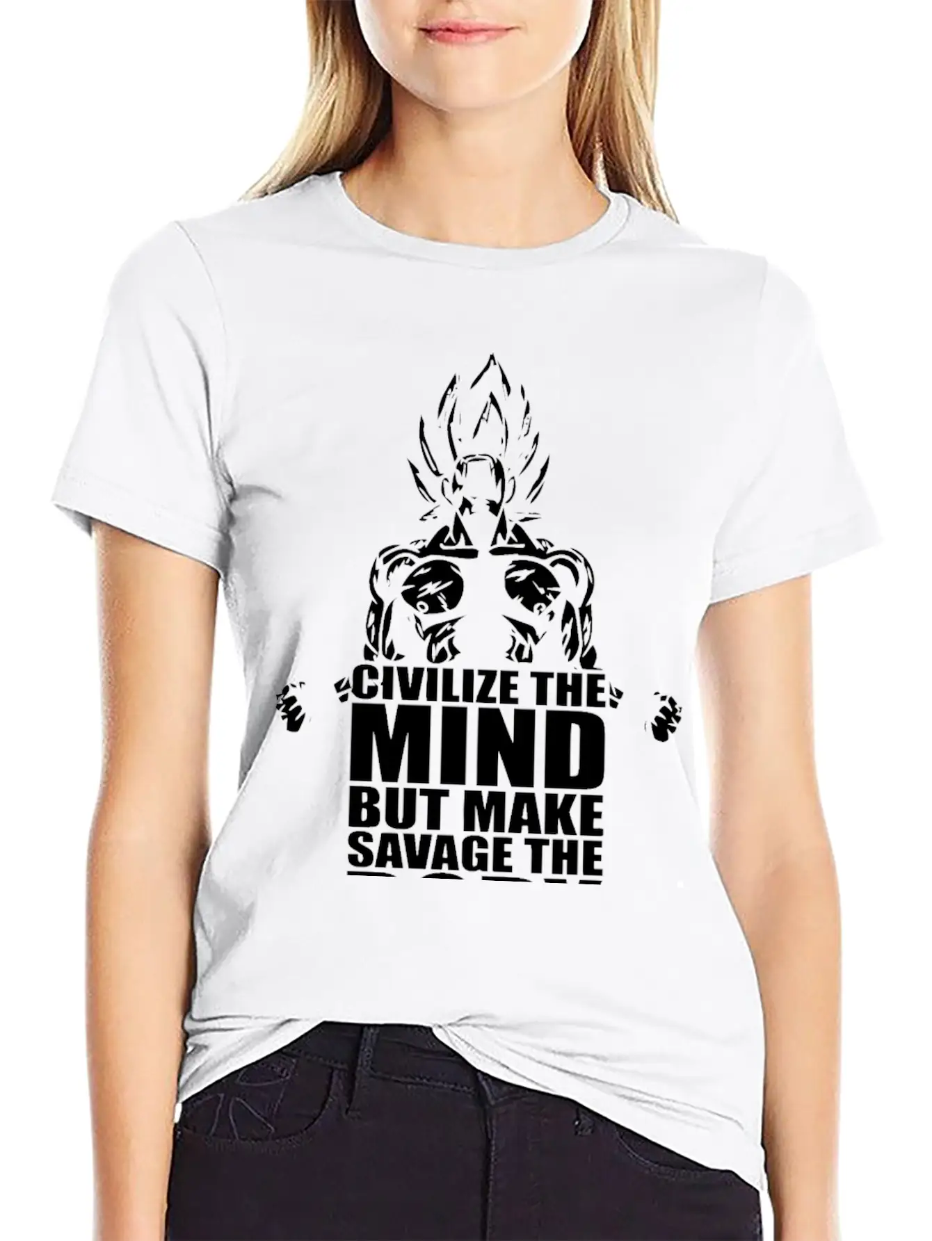 Civilize The Mind But Make Savage The Body Unisex Short Sleeve Soft Cotton T-Shirt – Casual Everyday Wear
