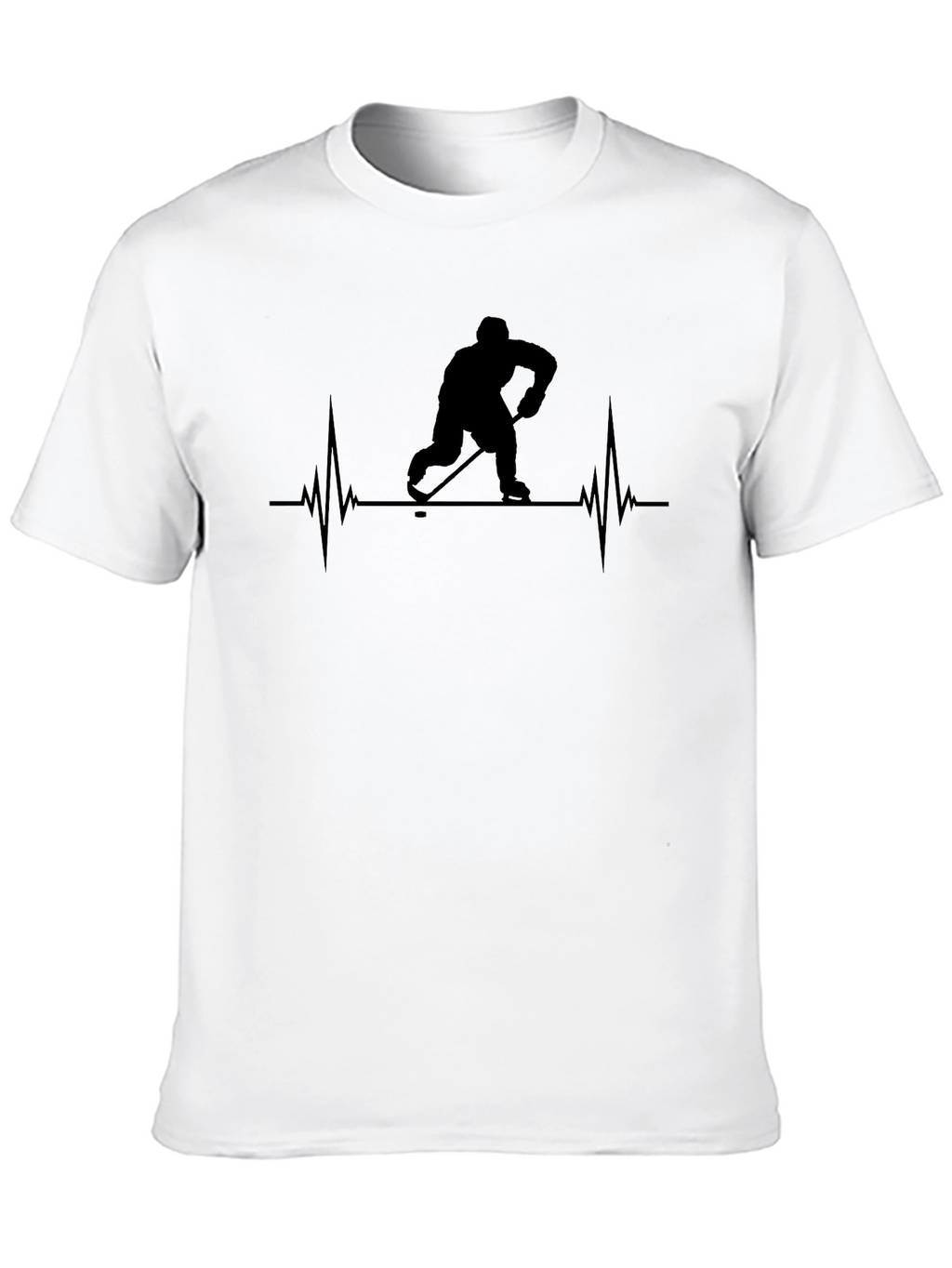 Hockey Heartbeat T-Shirt - Black Graphic Tee