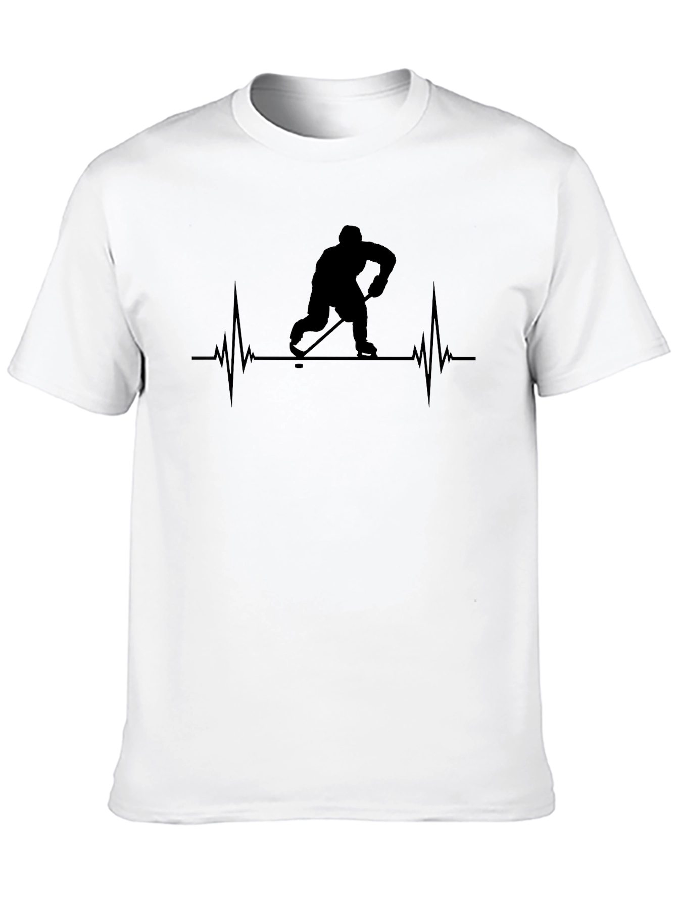 Hockey Heartbeat T-Shirt - Black Graphic Tee