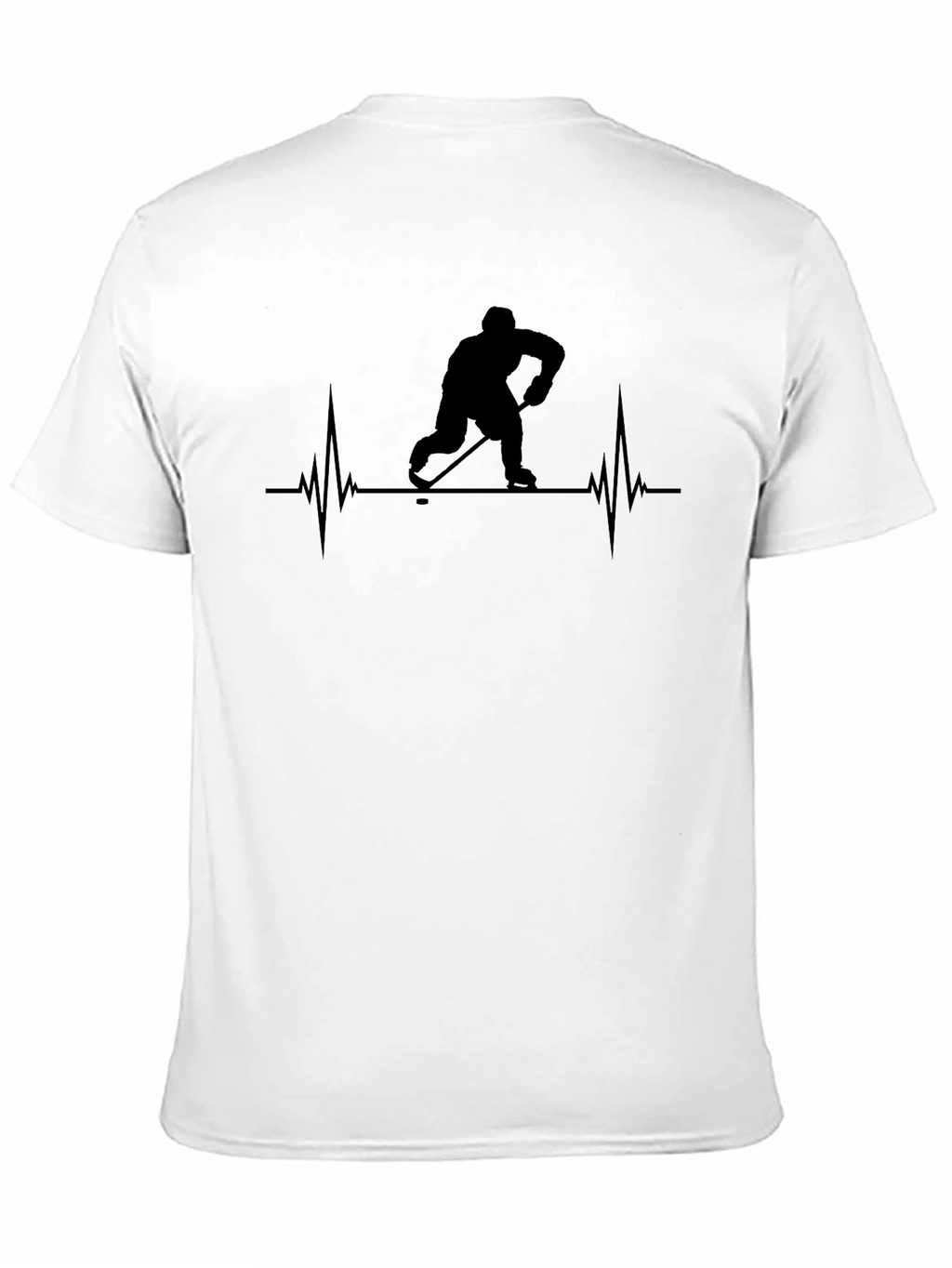 Hockey Heartbeat T-Shirt - Black Graphic Tee