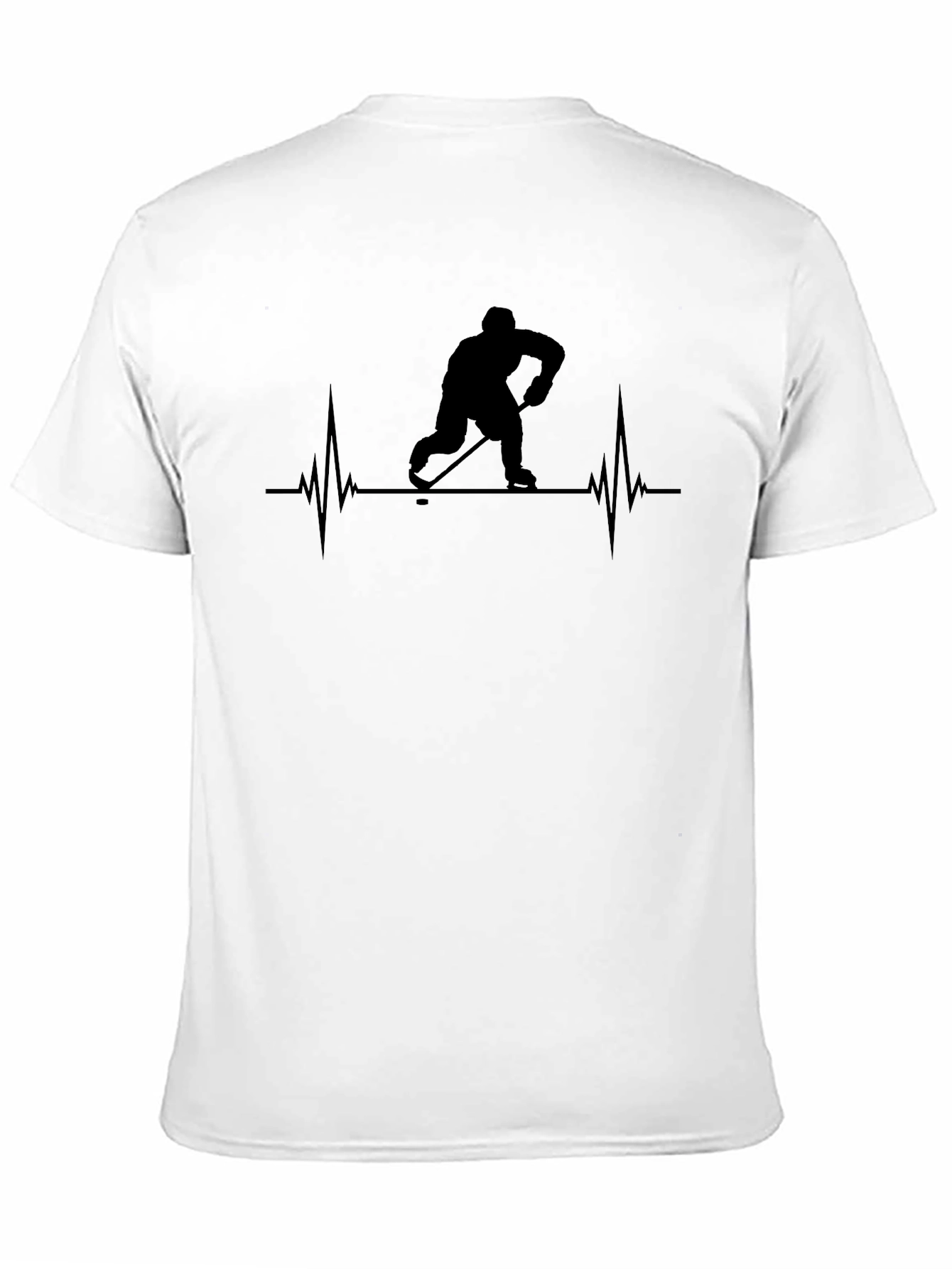 Hockey Heartbeat T-Shirt - Black Graphic Tee