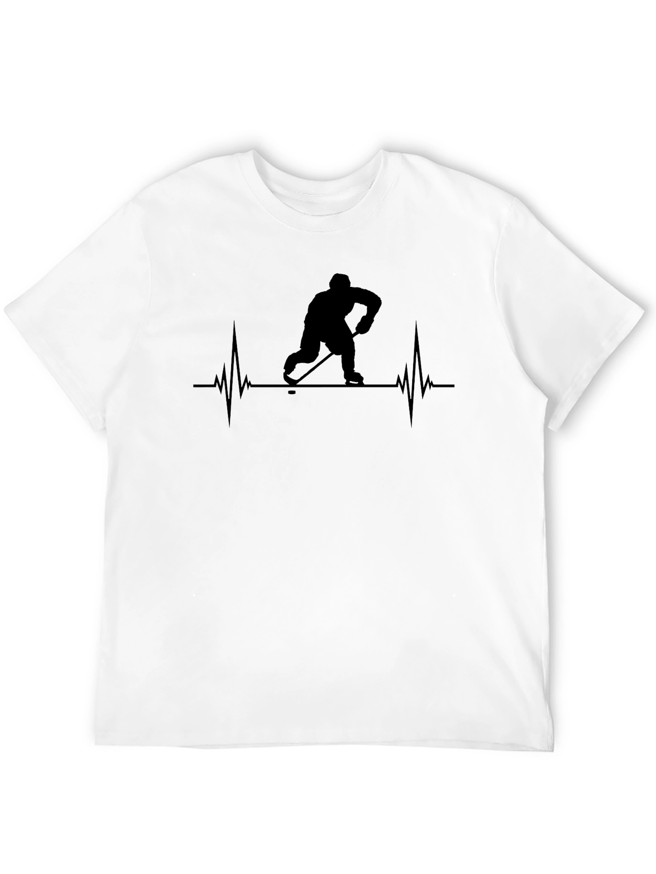 Hockey Heartbeat T-Shirt - Black Graphic Tee