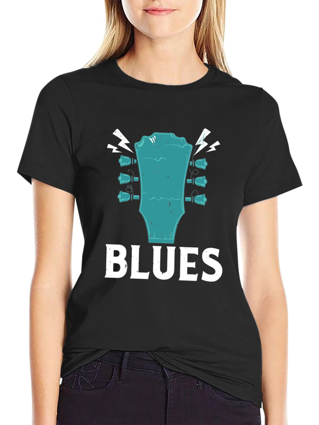 Blues Guitar Headstock Graphic T-Shirt
