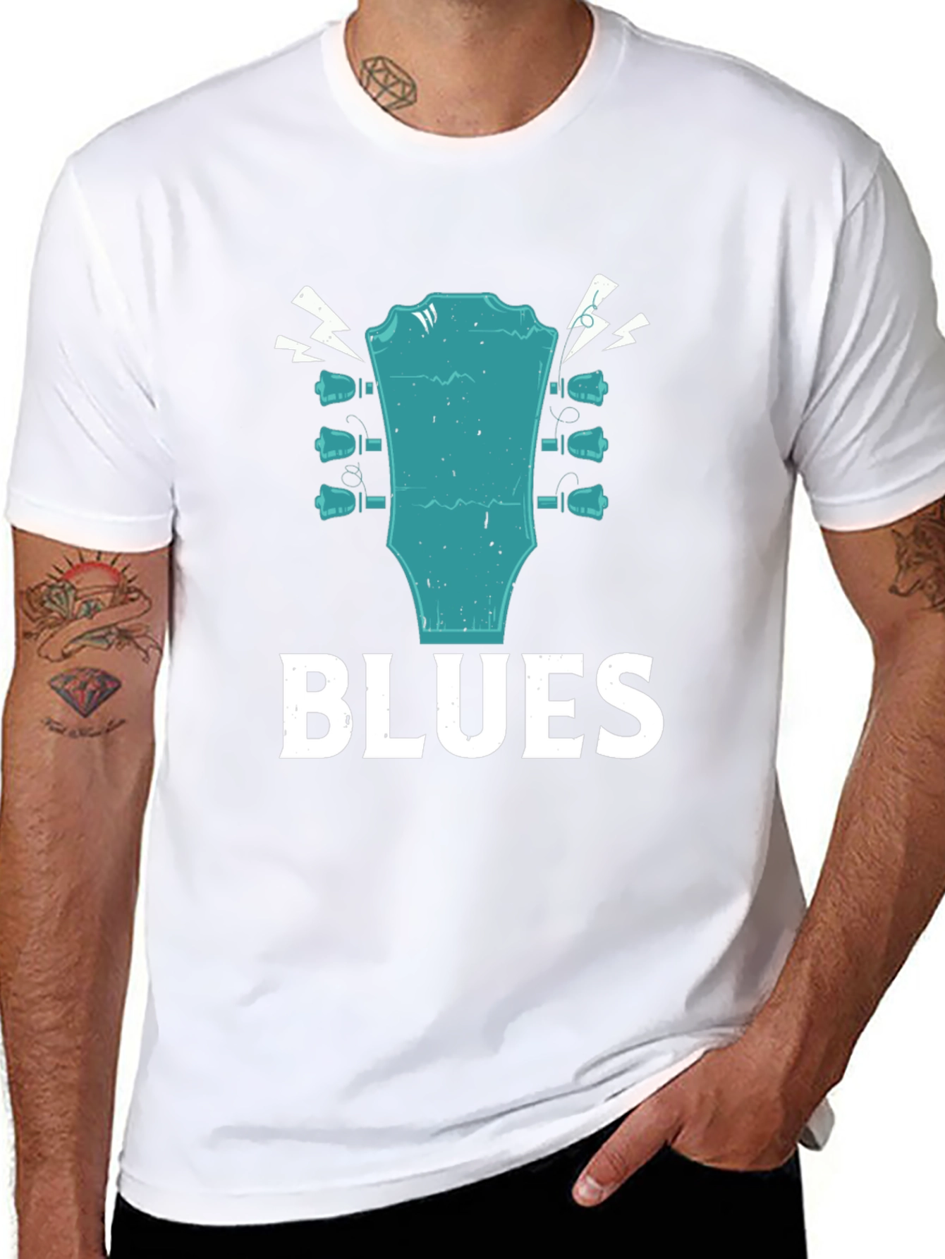 Blues Guitar Headstock Graphic T-Shirt