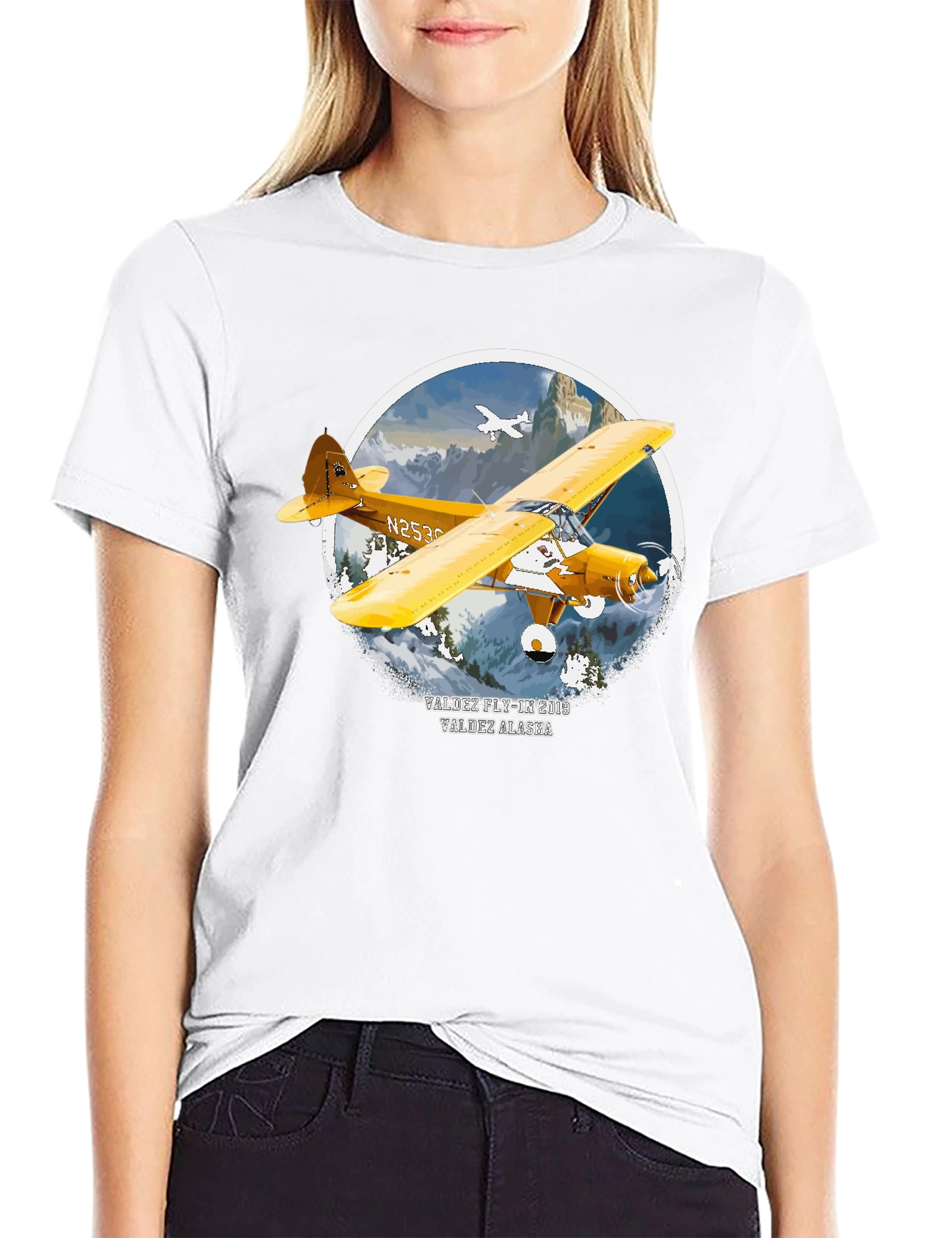 Vintage Valdez Alaska Airplane T-Shirt