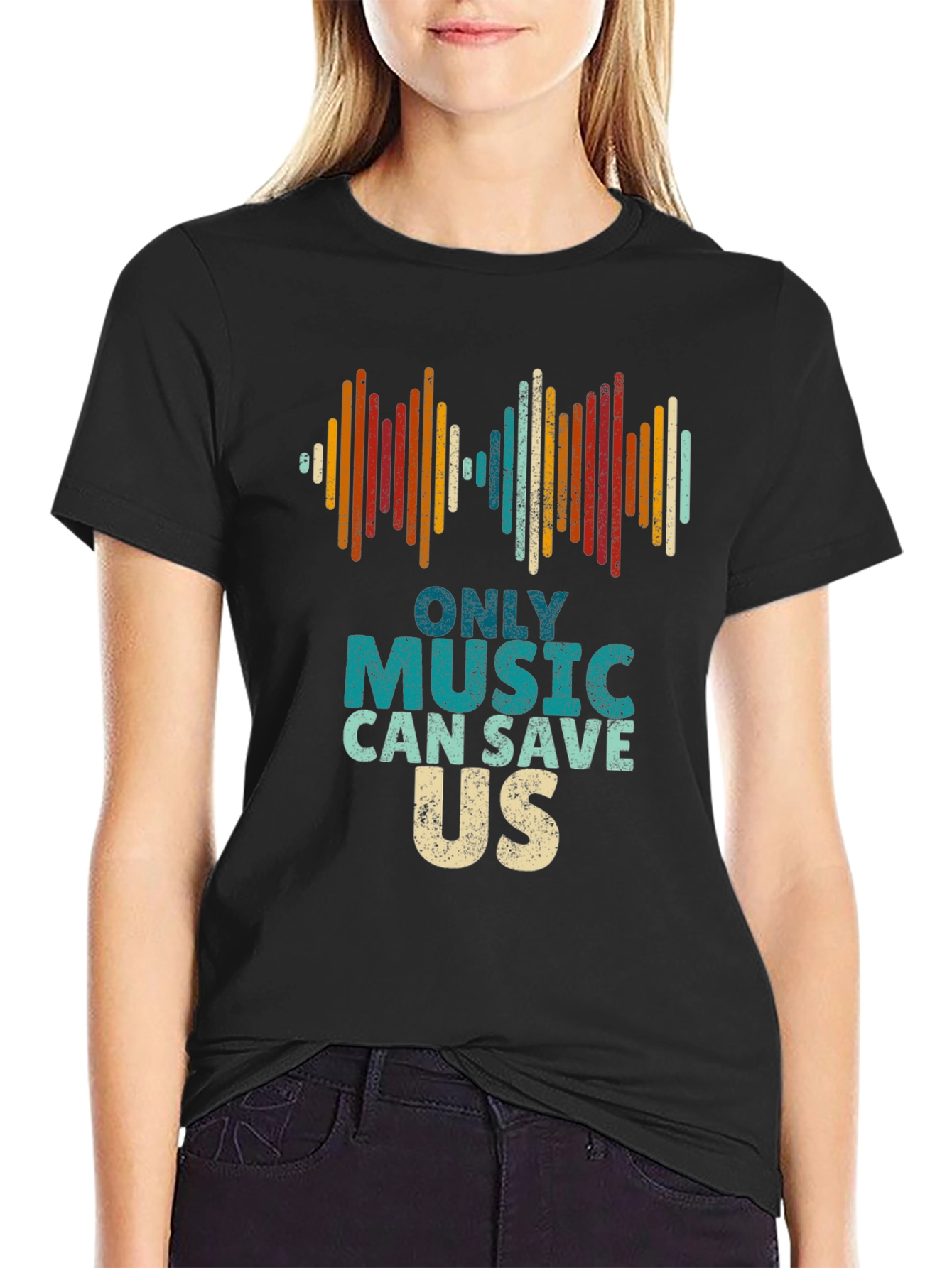 Music Saves Us Graphic Tee - Retro Style