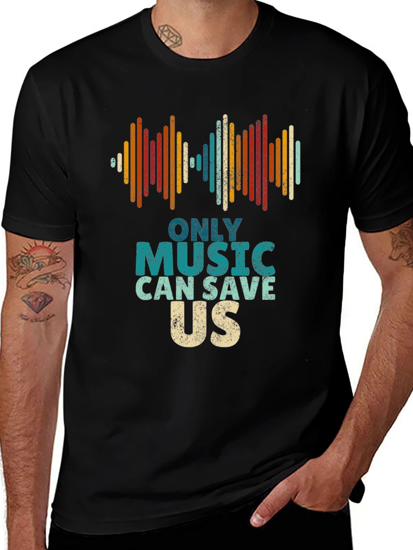 Music Saves Us Graphic Tee - Retro Style