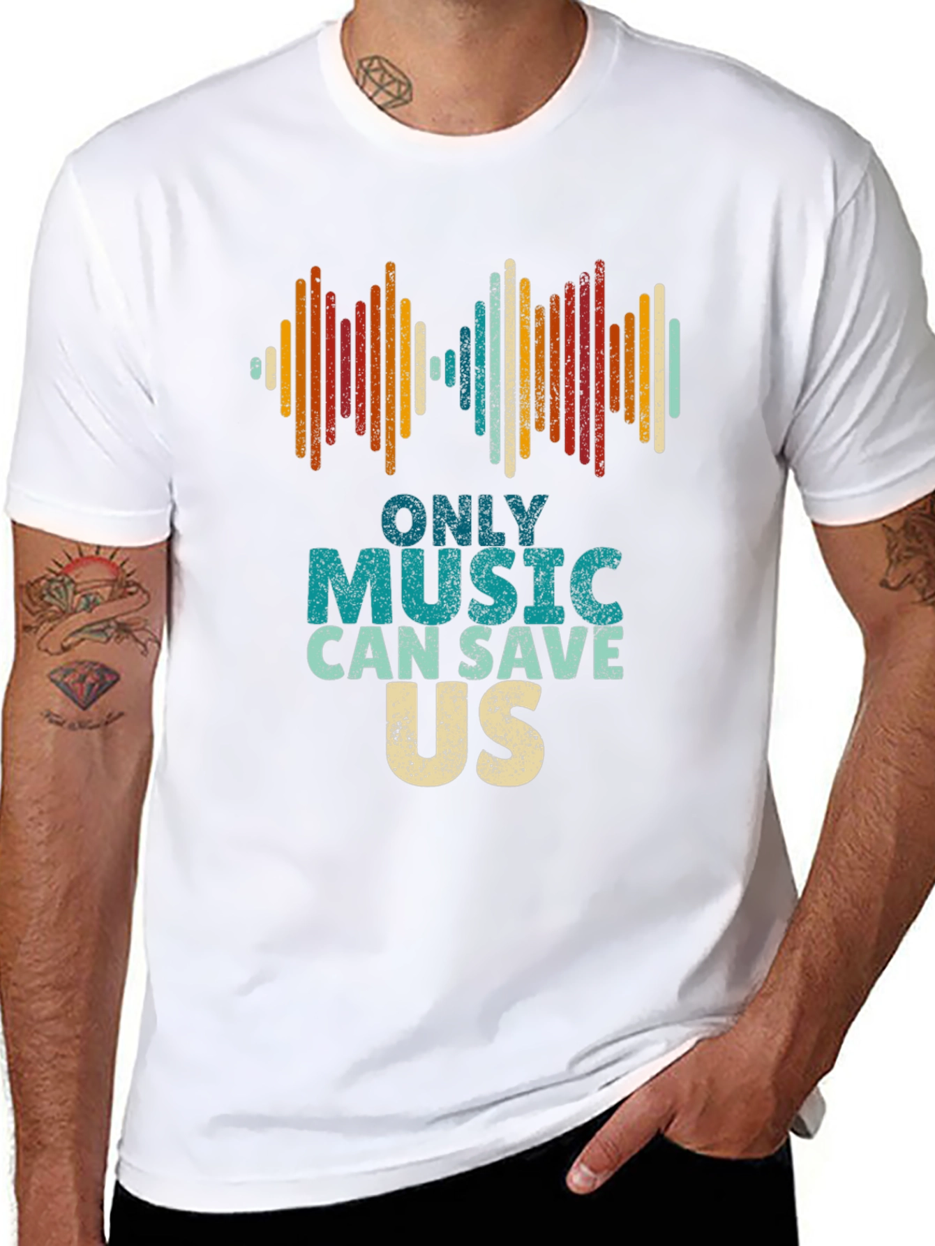 Music Saves Us Graphic Tee - Retro Style