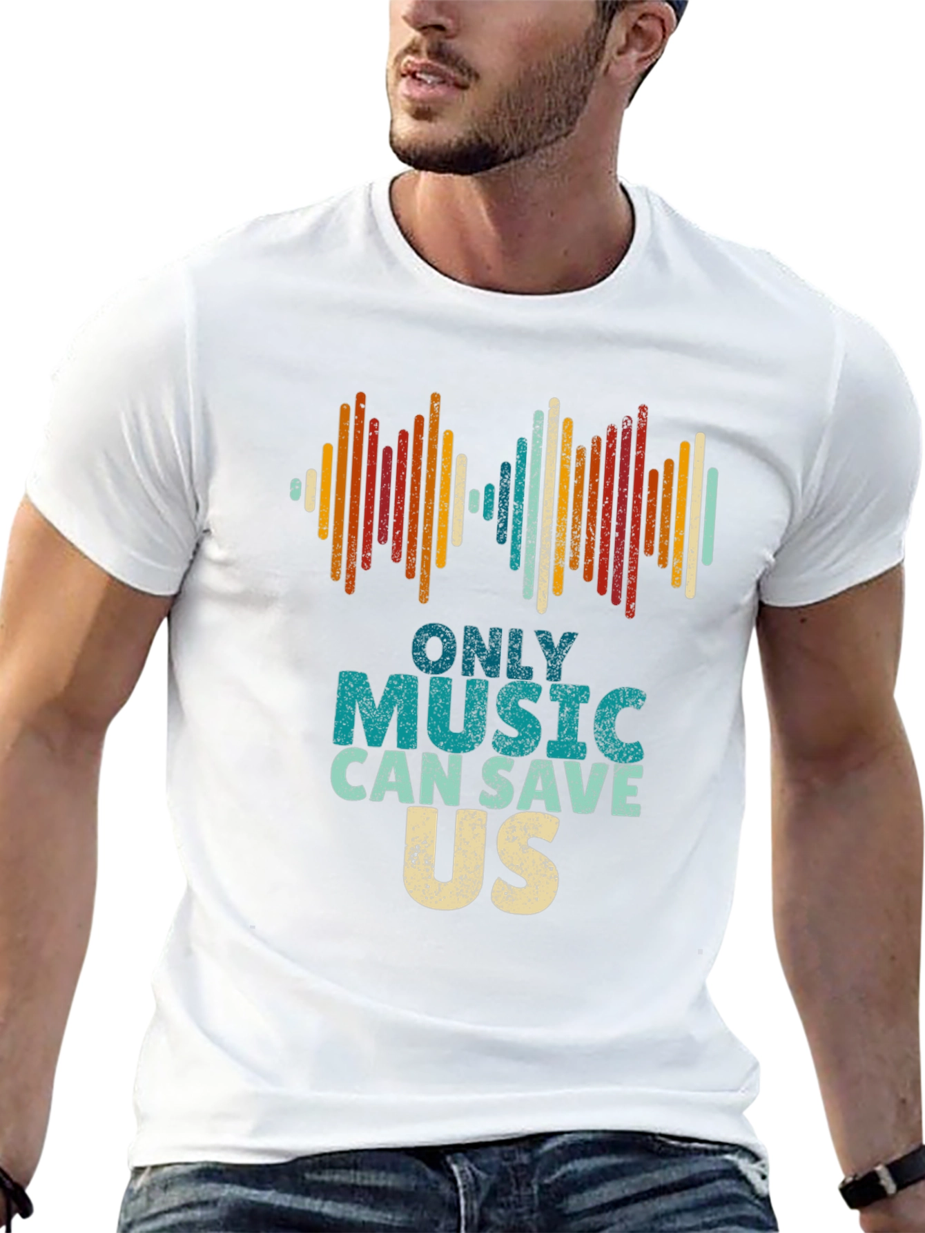 Music Saves Us Graphic Tee - Retro Style
