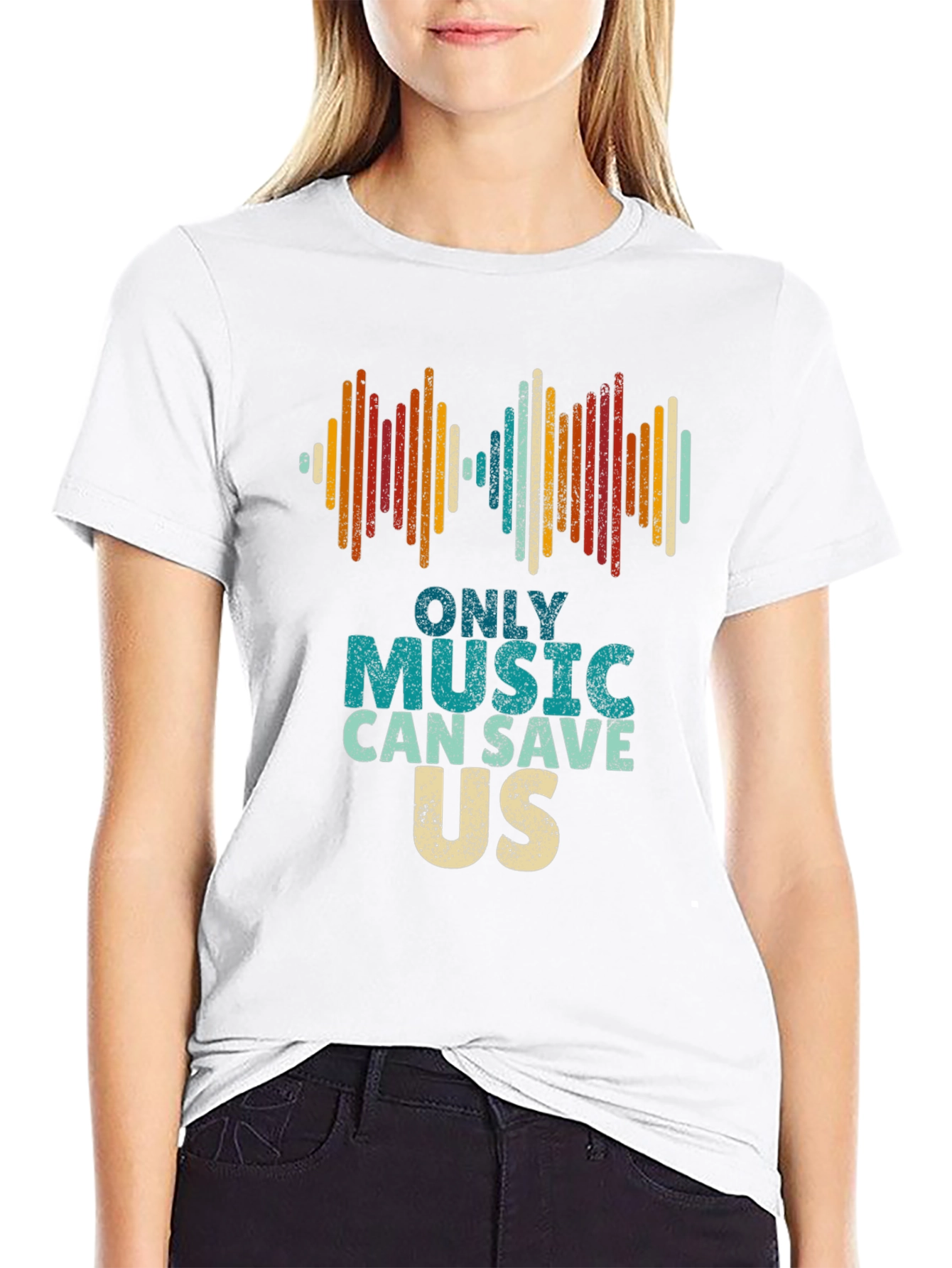 Music Saves Us Graphic Tee - Retro Style