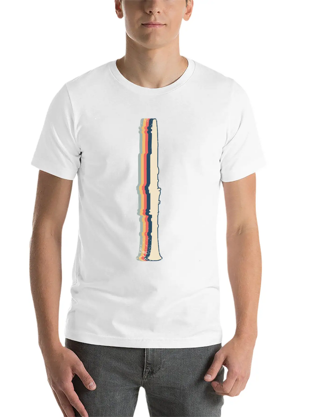Clarinet Instrument Clarinetist Retro Line Art Unisex Casual T-Shirt – Clean Design For Daily Comfort