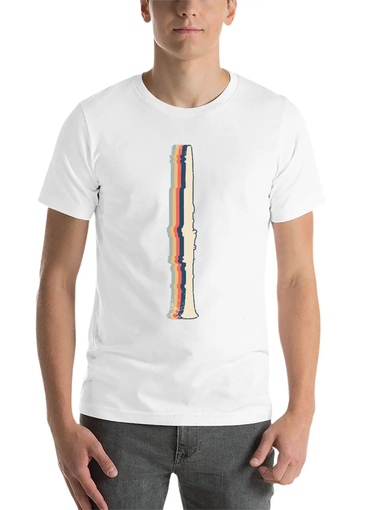 Clarinet Instrument Clarinetist Retro Line Art Unisex Casual T-Shirt – Clean Design For Daily Comfort