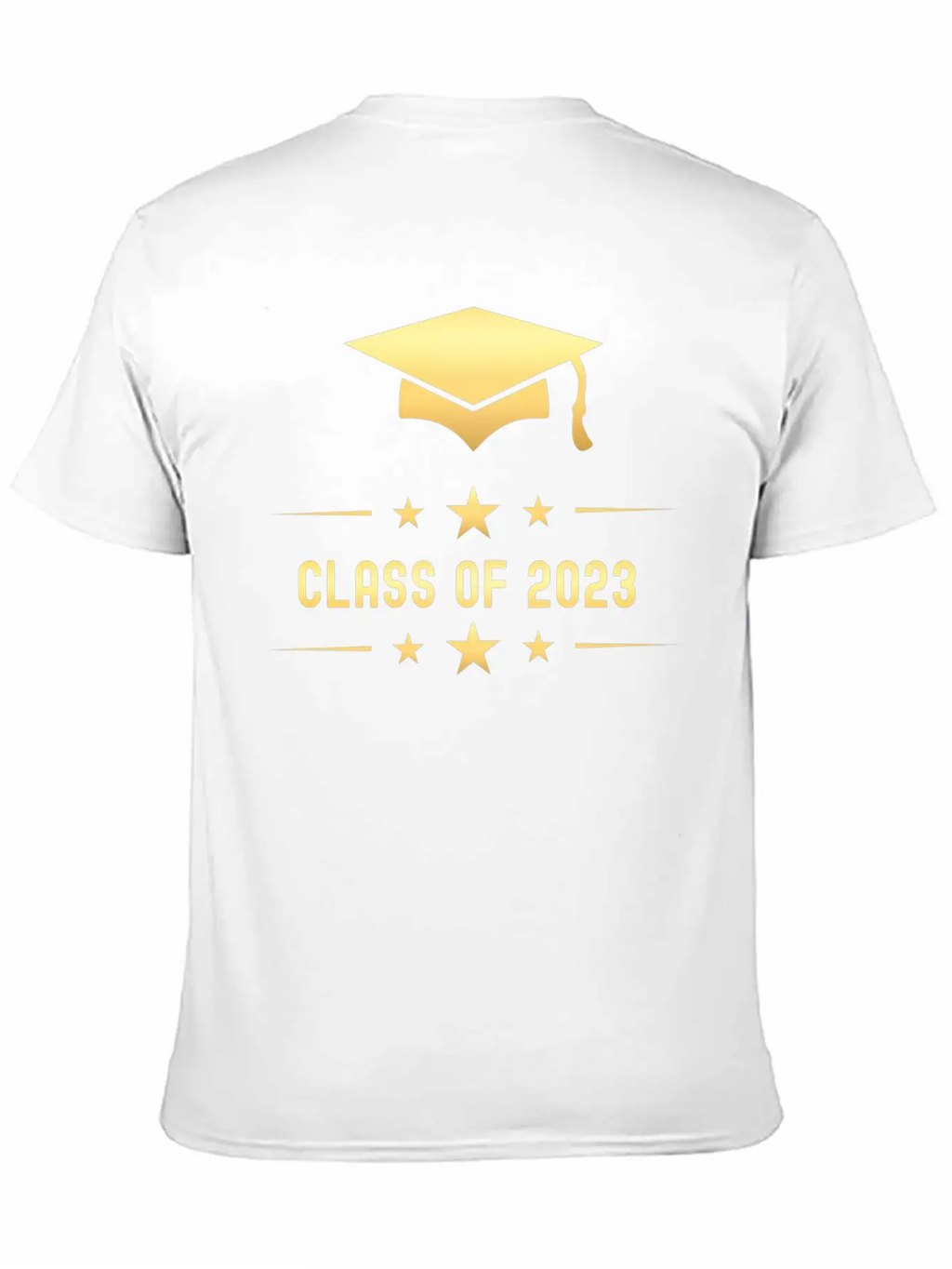 Class Of 2023 Gold Graduation Hat Casual Graphic T-Shirt – Simple And Comfortable Daily Wear