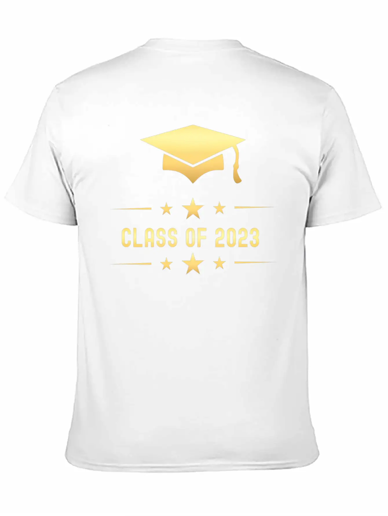 Class Of 2023 Gold Graduation Hat Casual Graphic T-Shirt – Simple And Comfortable Daily Wear