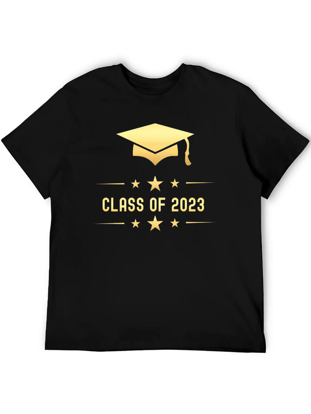 Class Of 2023 Gold Graduation Hat Casual Graphic T-Shirt – Simple And Comfortable Daily Wear