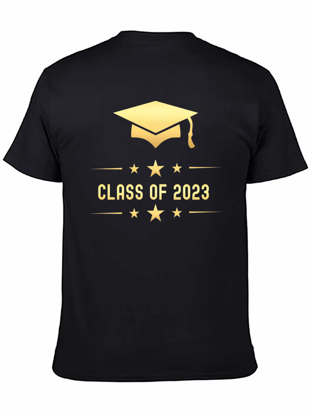 Class Of 2023 Gold Graduation Hat Casual Graphic T-Shirt – Simple And Comfortable Daily Wear