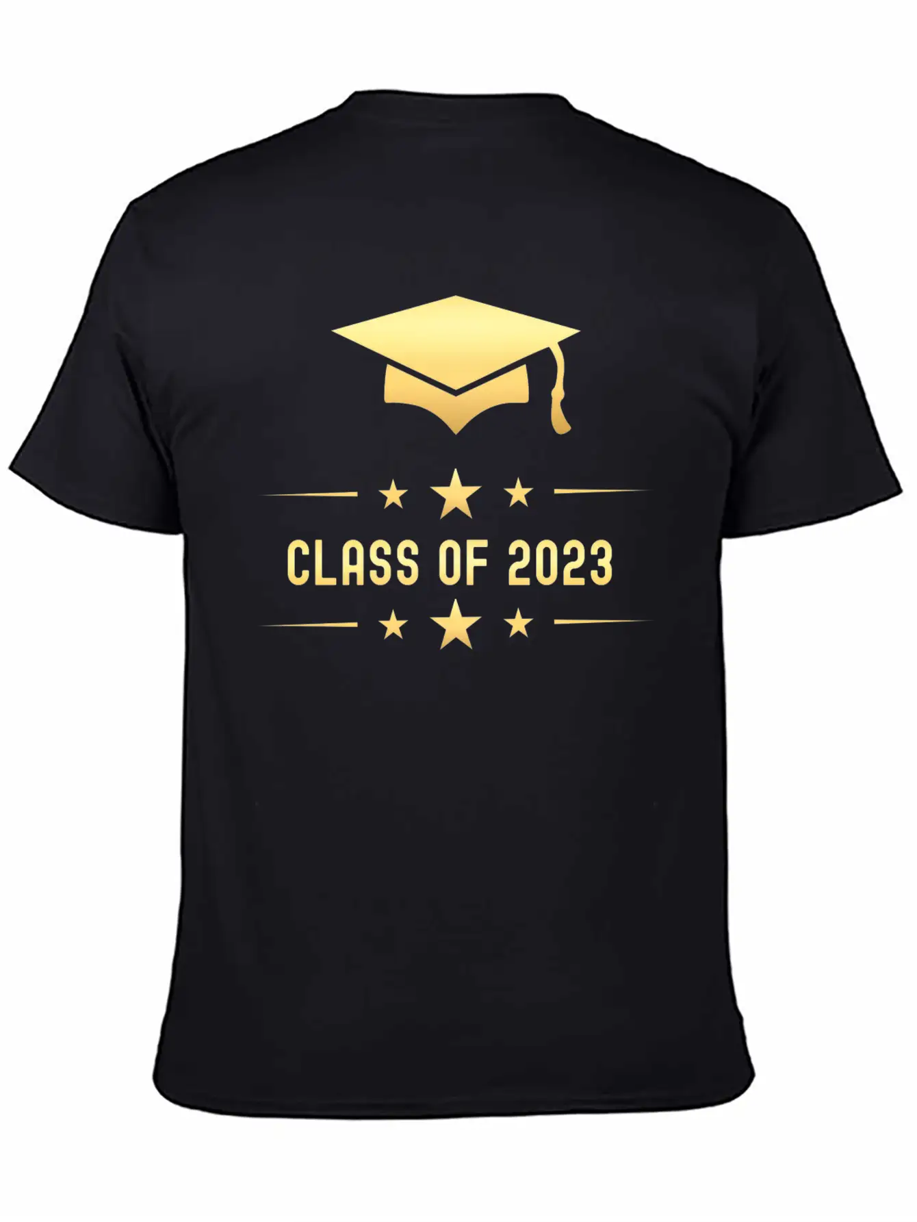 Class Of 2023 Gold Graduation Hat Casual Graphic T-Shirt – Simple And Comfortable Daily Wear