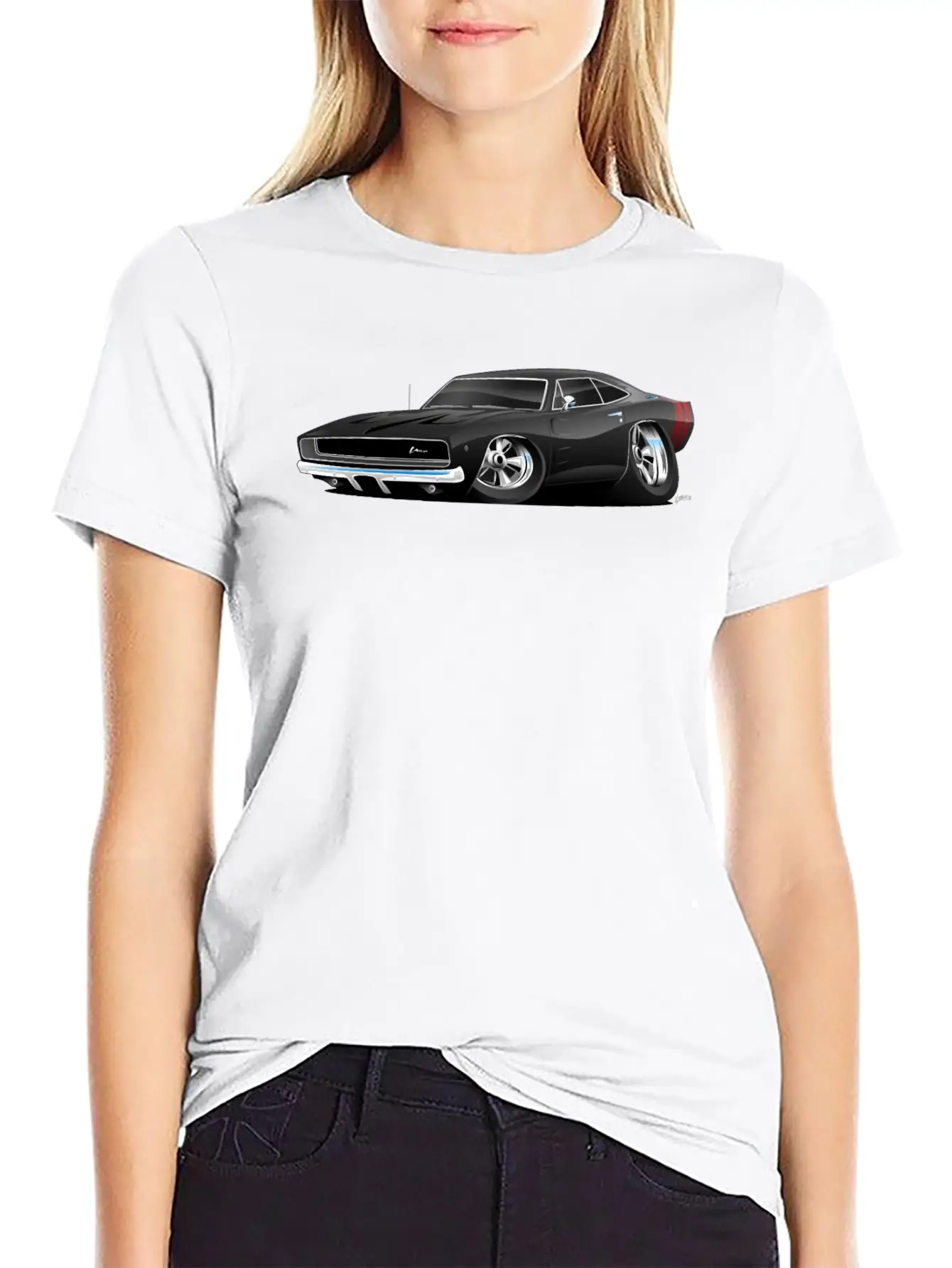 Classic 60’s American Muscle Car Cartoon Unisex Short Sleeve Soft Cotton T-Shirt – Casual Everyday Wear